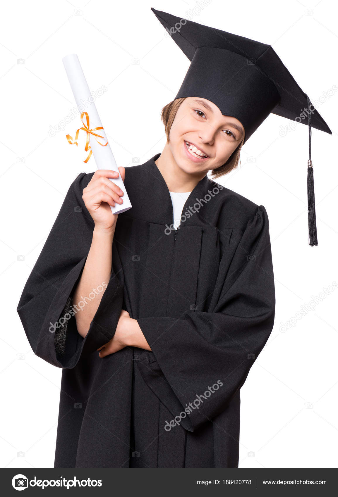 Graduate little girl student — Stock Photo © VaLiza #188420778