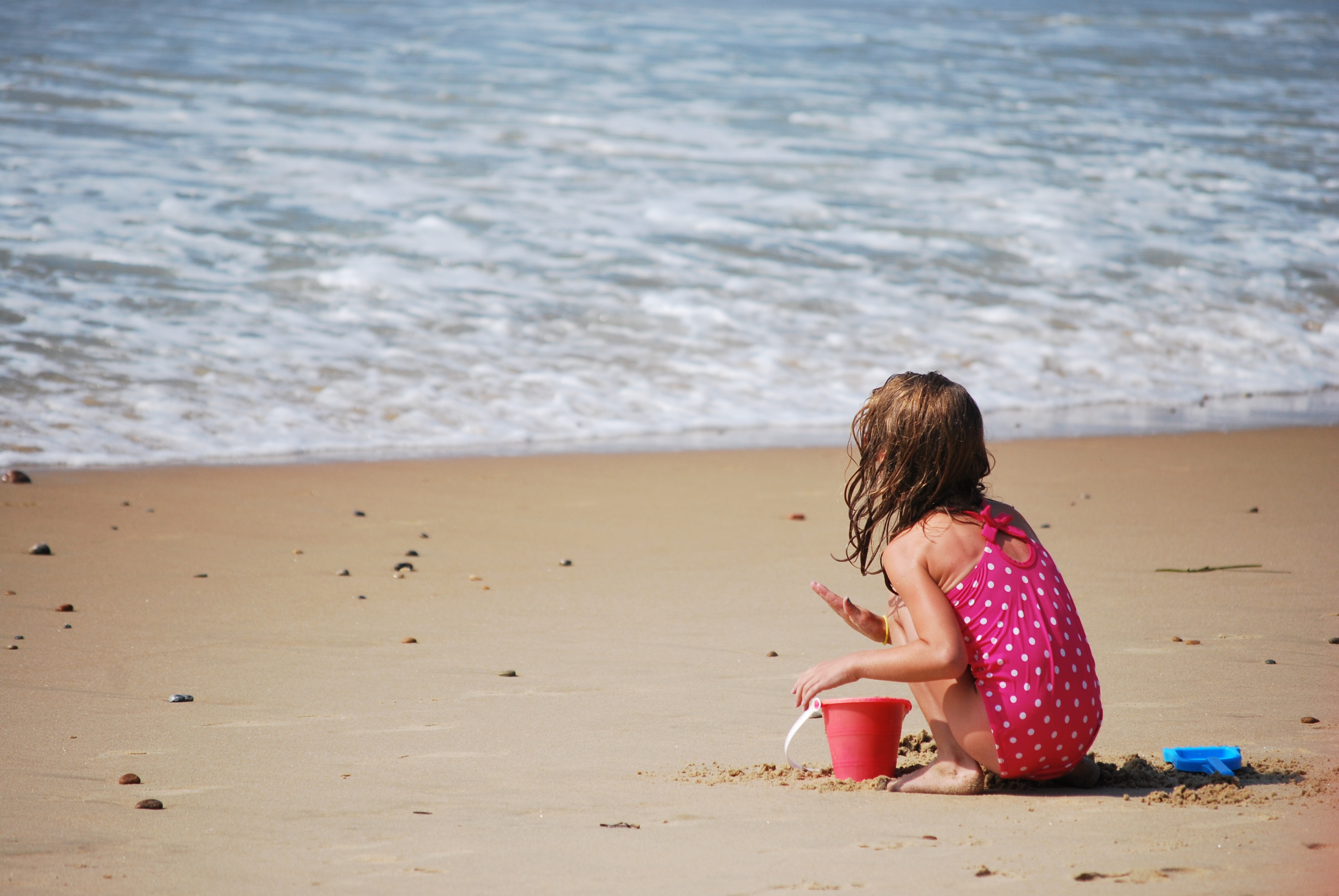 Little Girl on the Beach. 