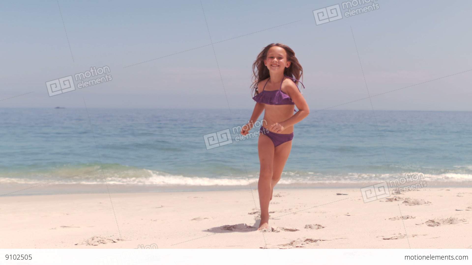 Smiling Little Girl Running Stock video footage | 9102505