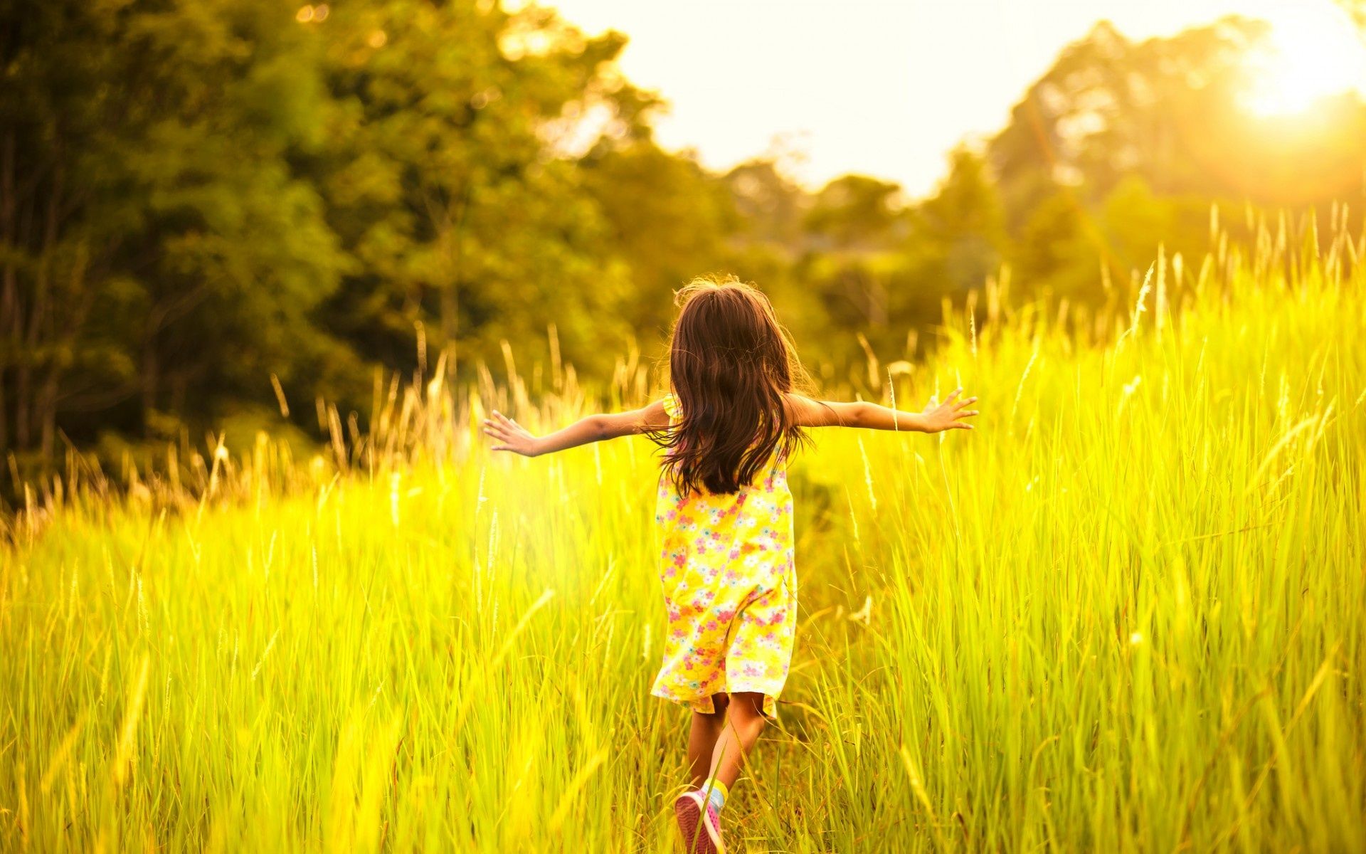 Find out: Little Girl Running on Meadow wallpaper on http ...