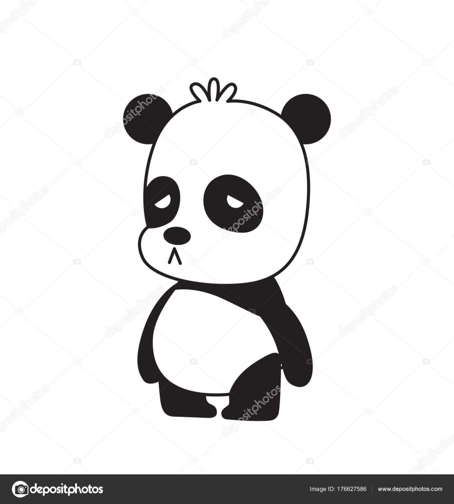 Cute little panda standing sad — Stock Vector © IvanNikulin #176627586
