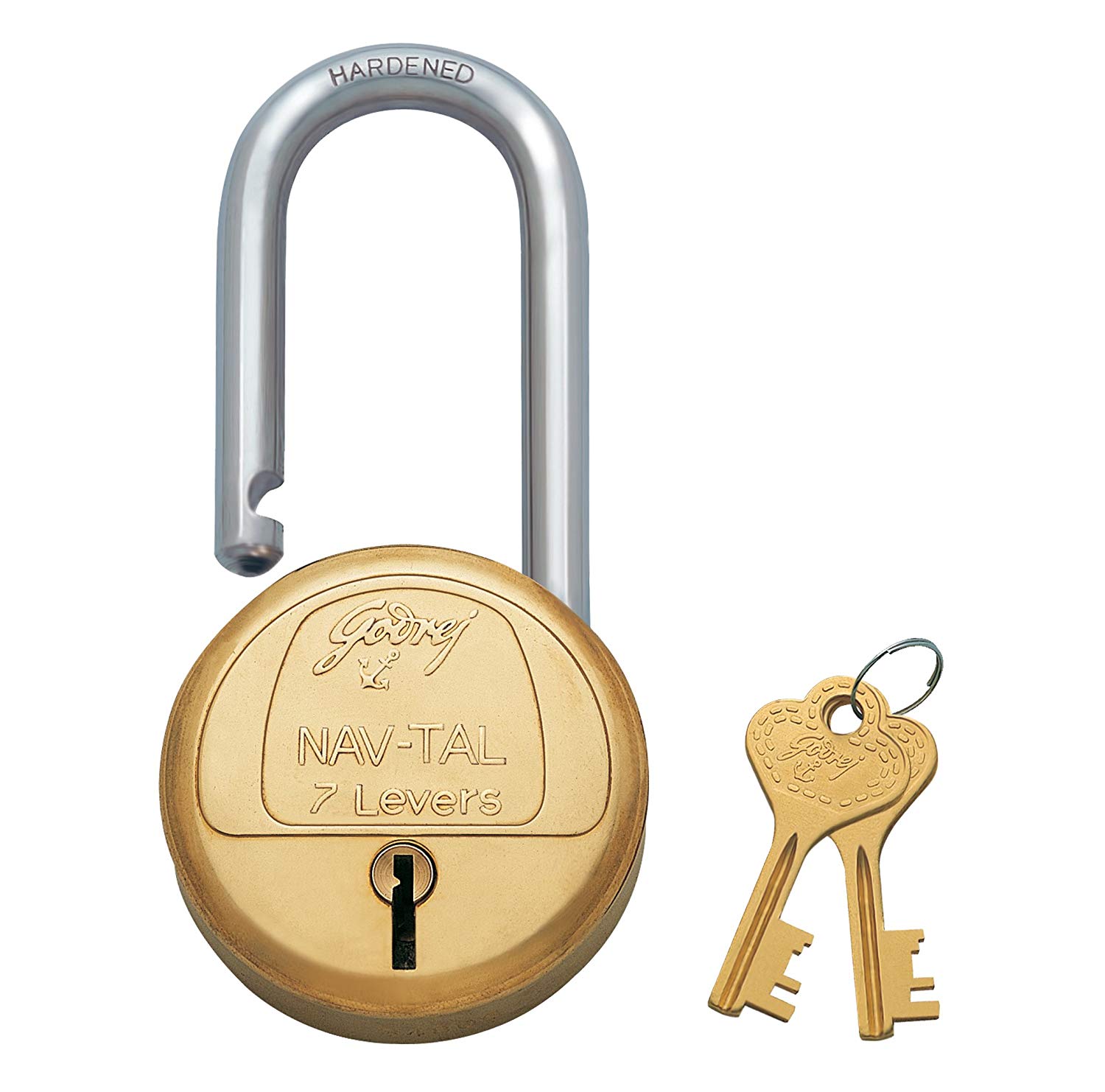 Godrej Locks Navtal 7 Levers - 2 Key with Shut Height 50 mm (Brass ...