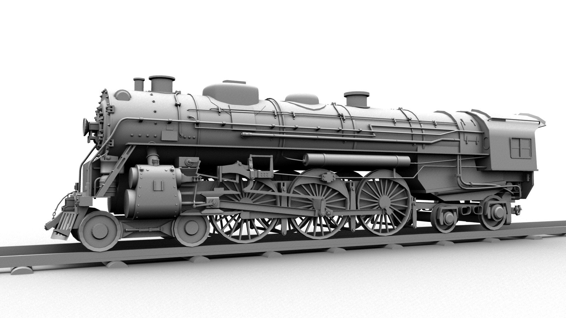 steam engine locomotive 3D asset | CGTrader
