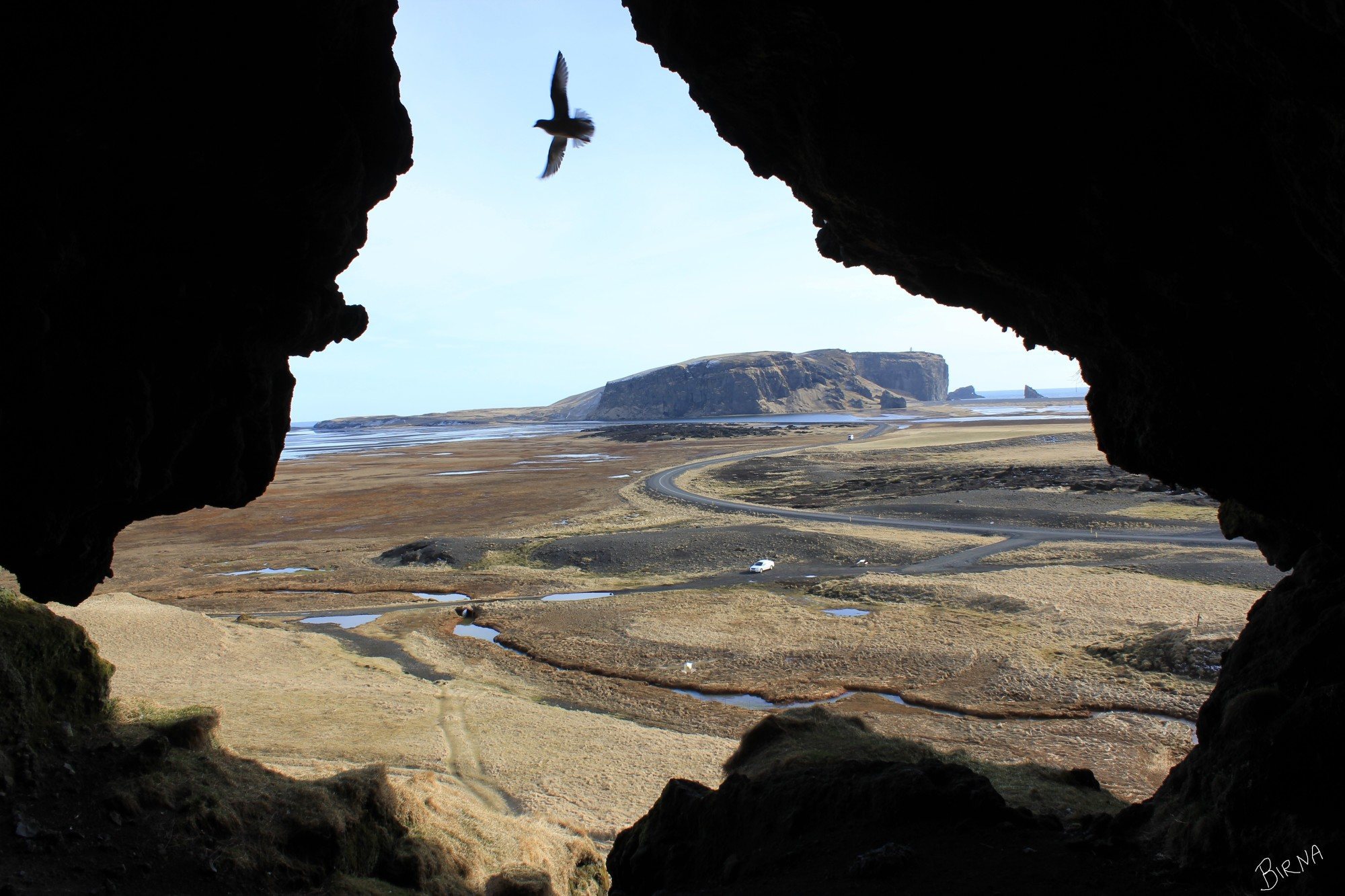 Dyrholaey seen from Loftsalahellir cave. - Stuck in Iceland