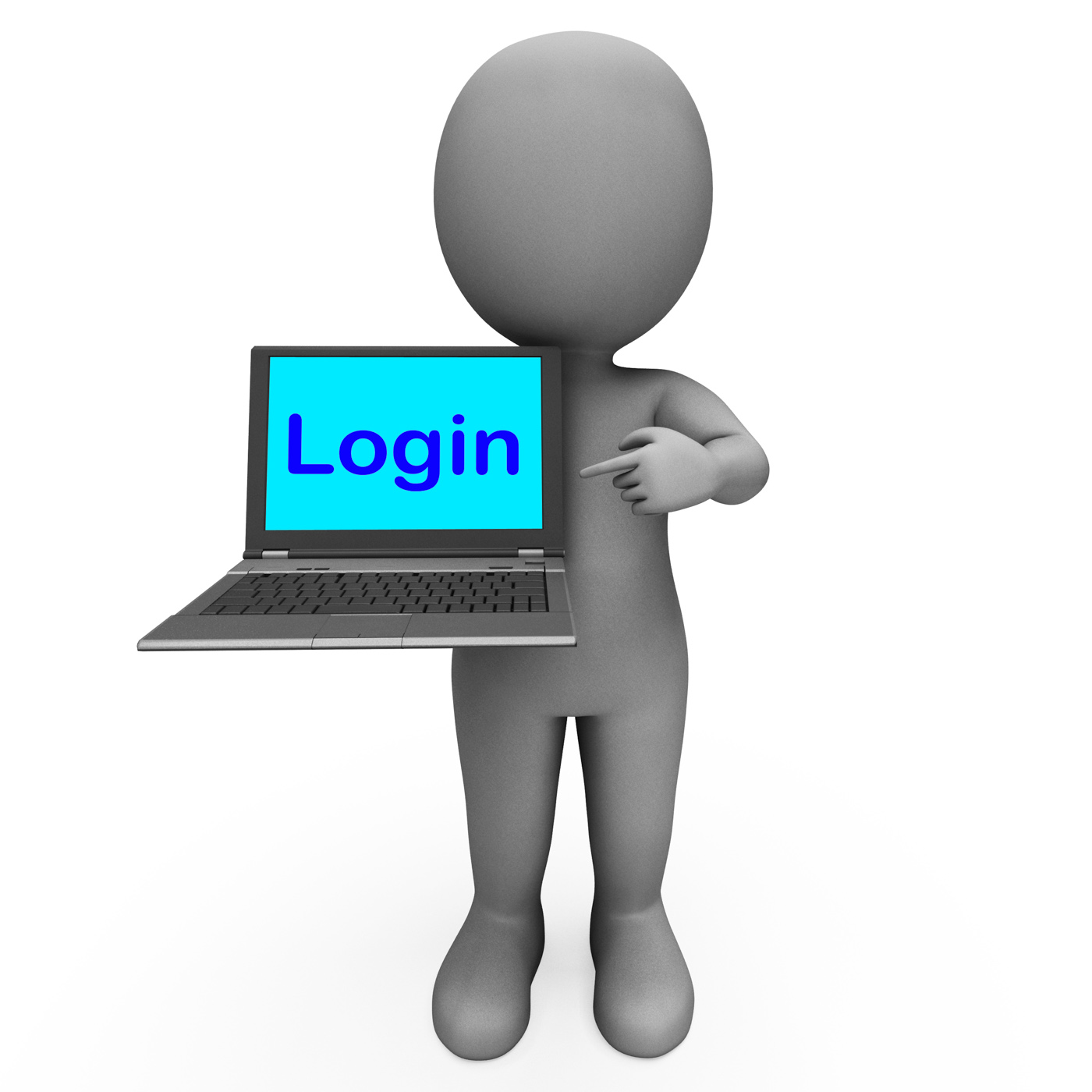 Login character computer shows website sign in security photo