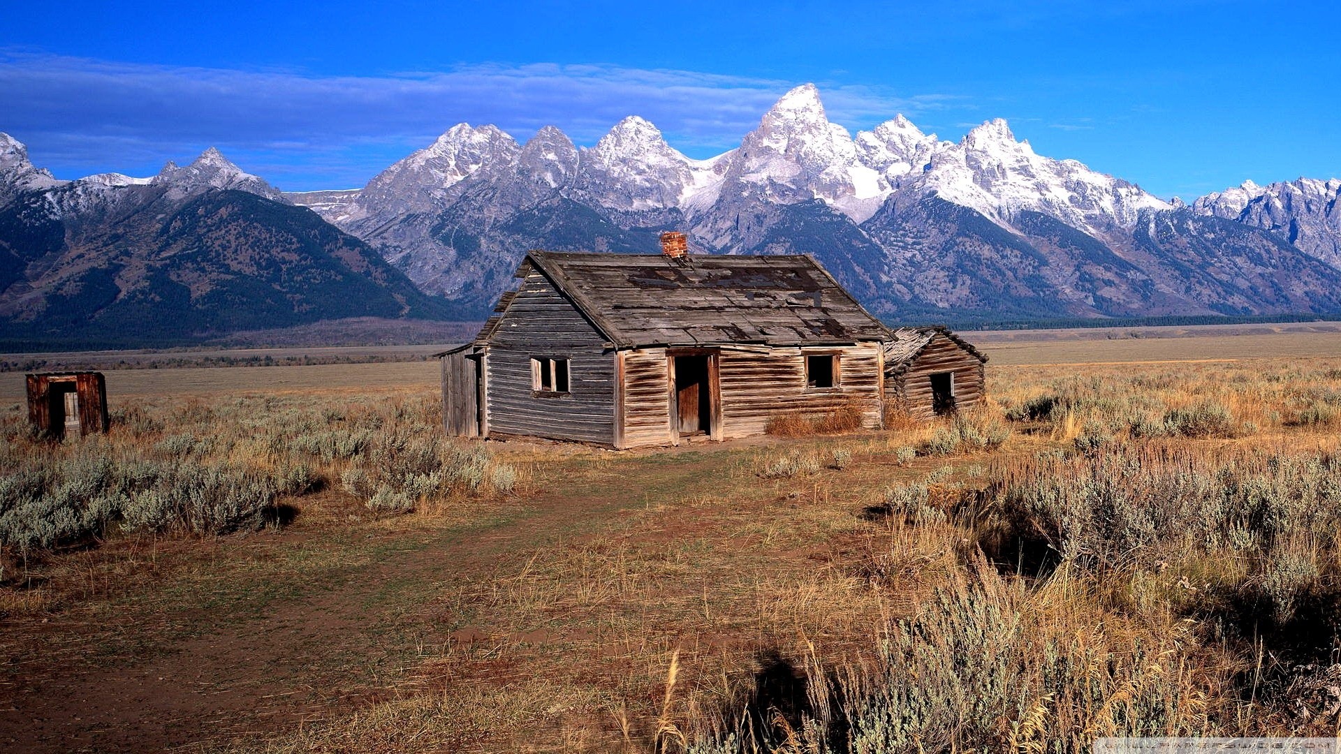 Mountains: Lonely Plains Cabin House Abandoned Mountains Cool ...