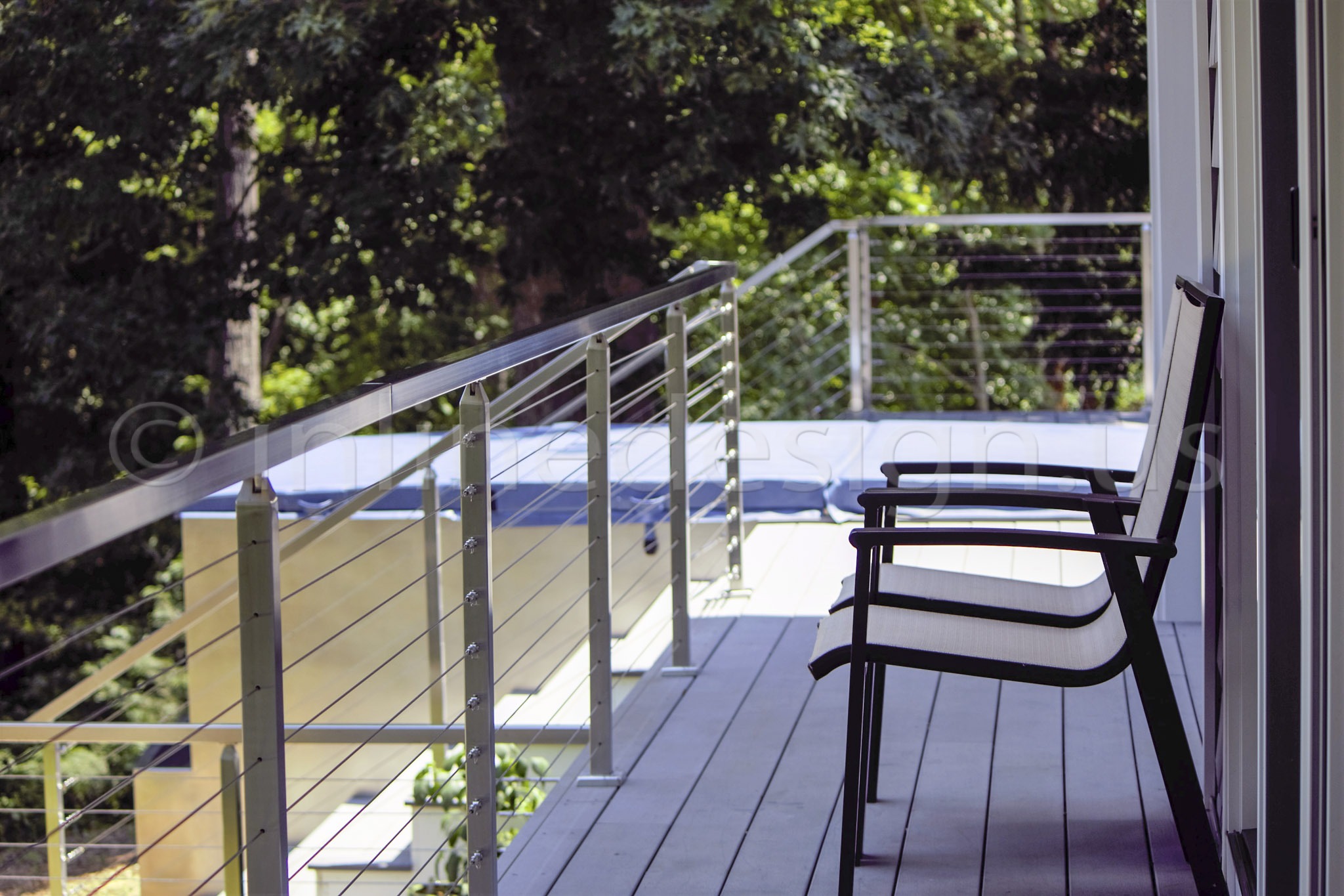 Greg - MD - Modern Stainless Steel Cable and Glass Railing - Inline ...