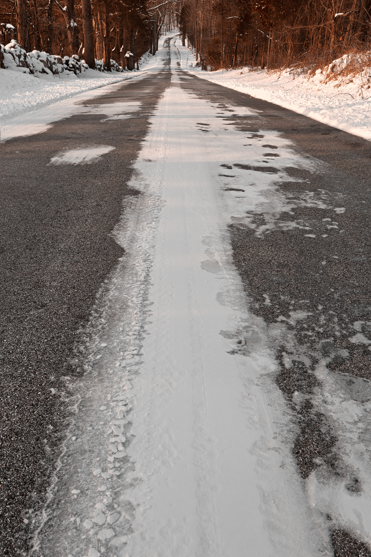 Long winter road - hdr photo