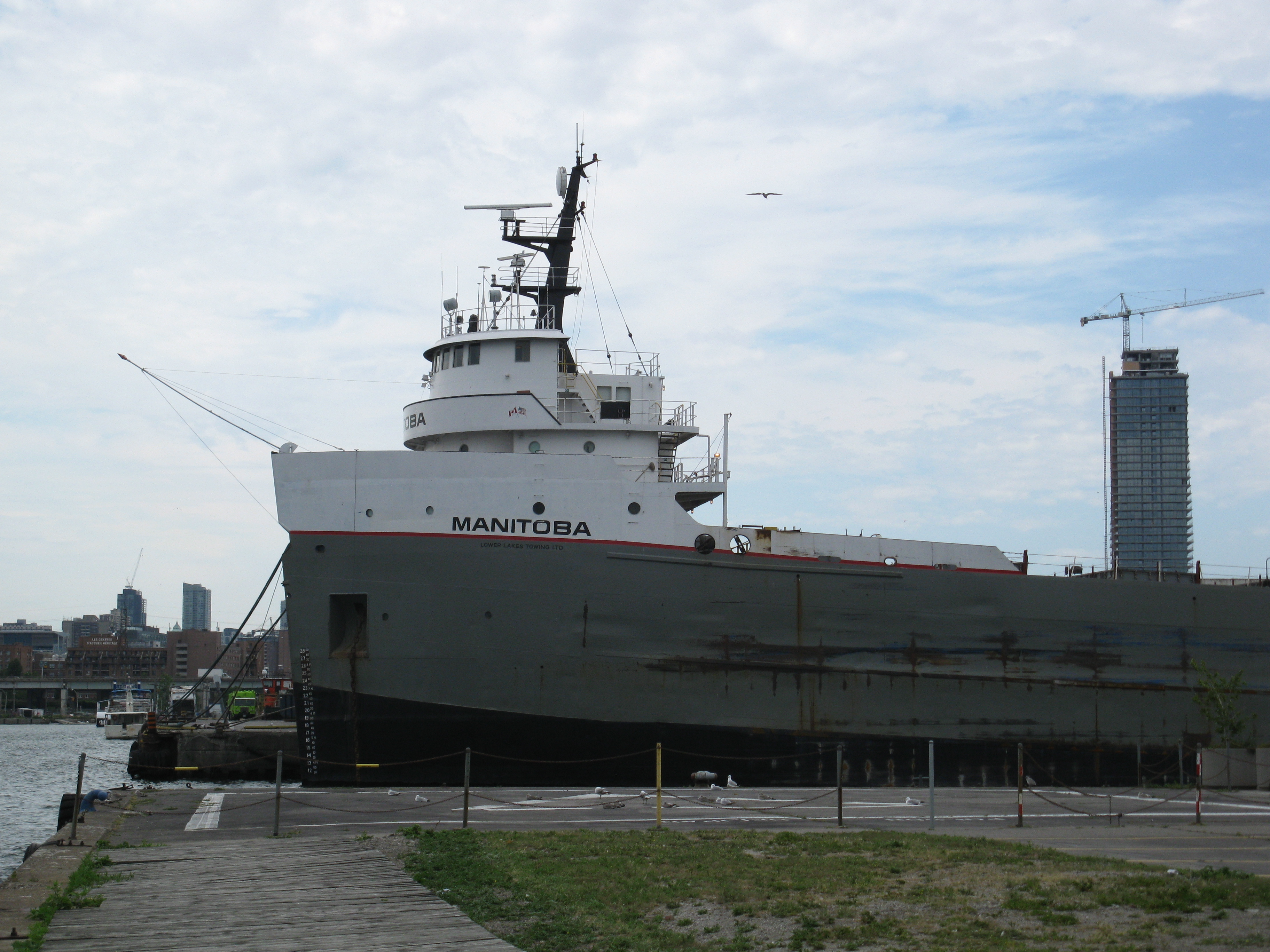 Looking north at the lake freighter manitoba, moored in the polson slip -e.jpg photo