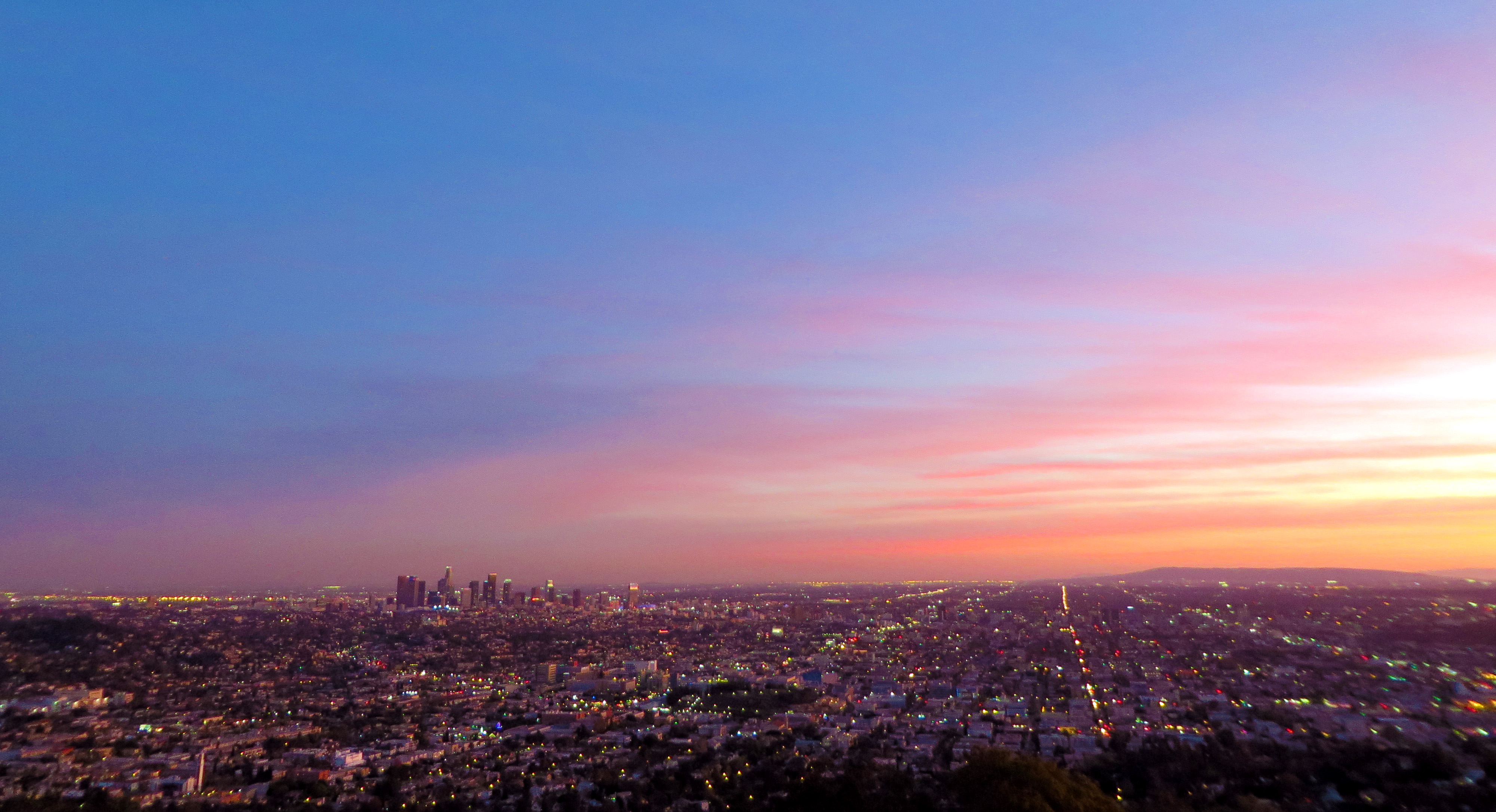 Los angeles at twilight from griffith observatory photo