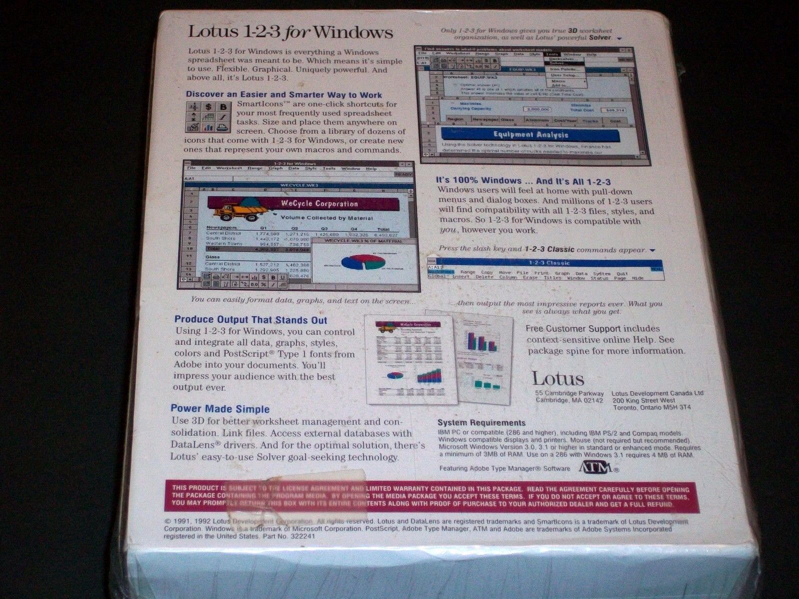 Lotus 123 Release 1 for Windows Vintage Software | eBay