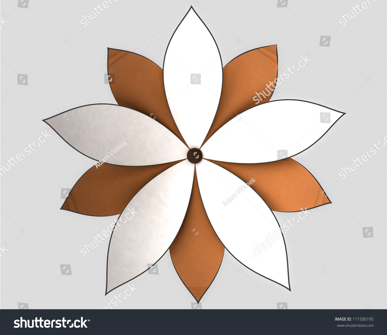 Symmetric Radial White Orange Lotus Blossom Stock Illustration ...