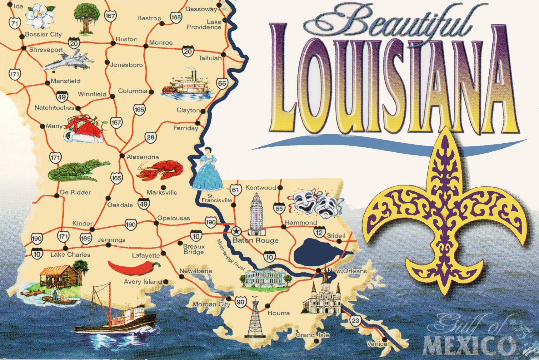Louisiana State Maps | USA | Maps of Louisiana (LA) ﻿
