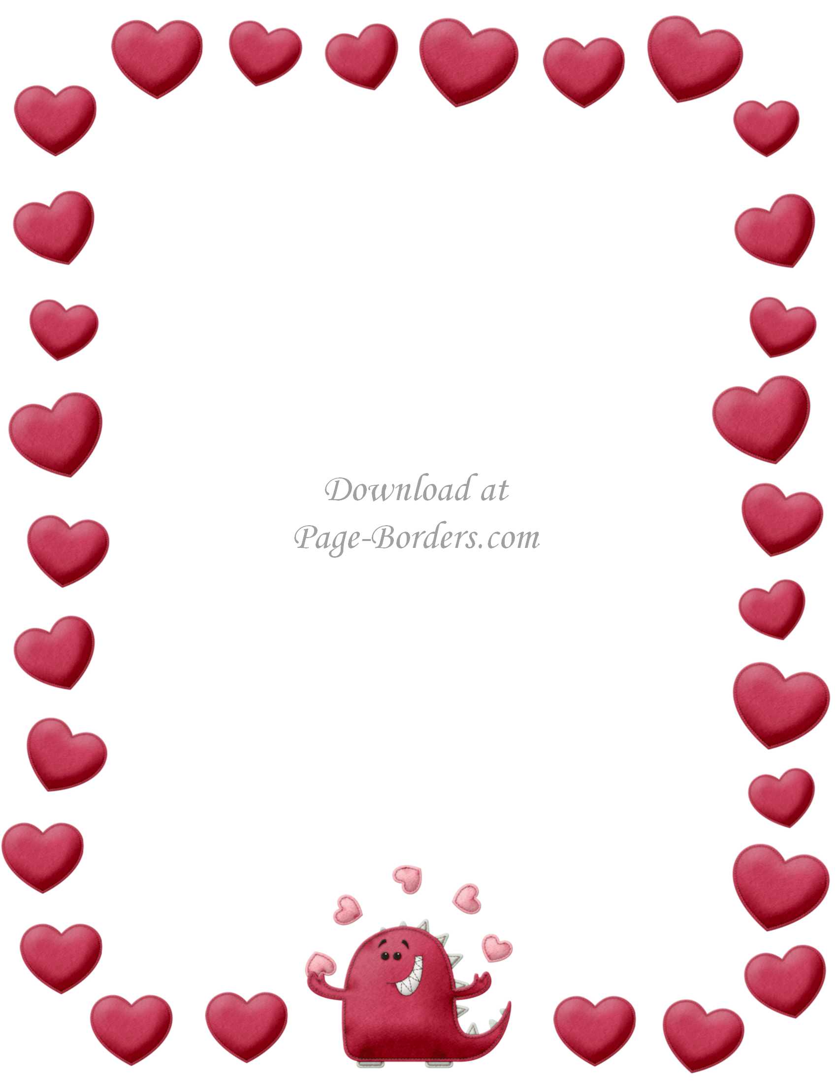 Free Printable Heart Border | Customize online or download as is