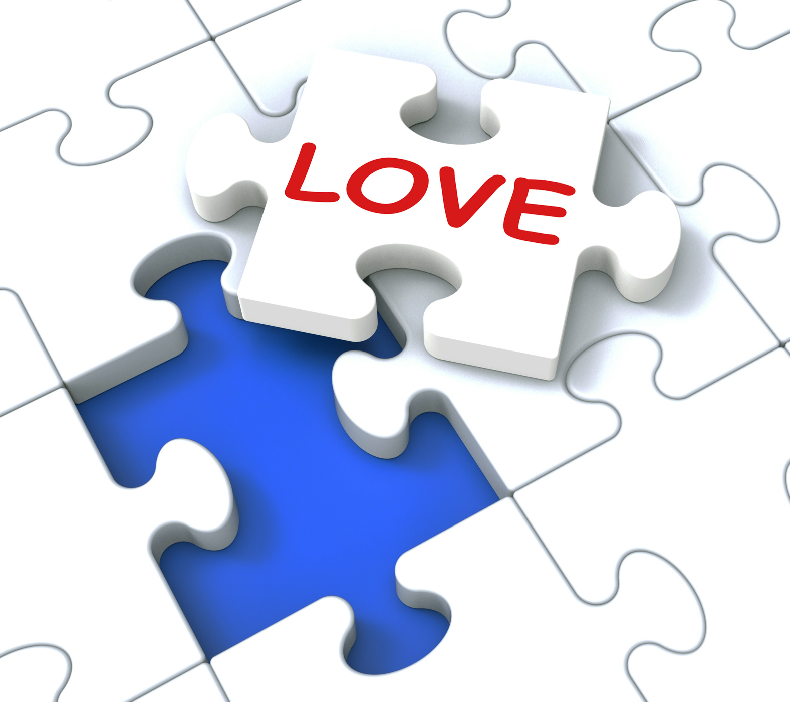 Love puzzle shows loving couples photo