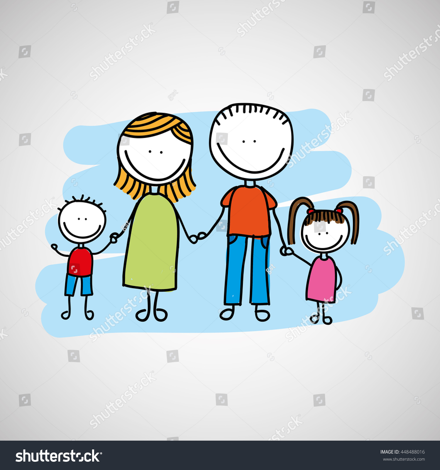 Lovely Family Icon Two Sons Vector Stock Vector 448488016 - Shutterstock