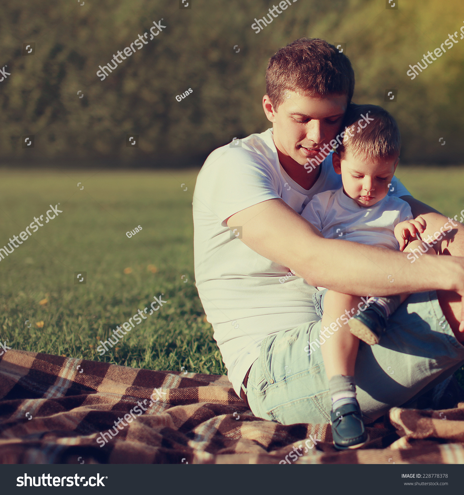 Lifestyle Photo Lovely Father Son Together Stock Photo 228778378 ...