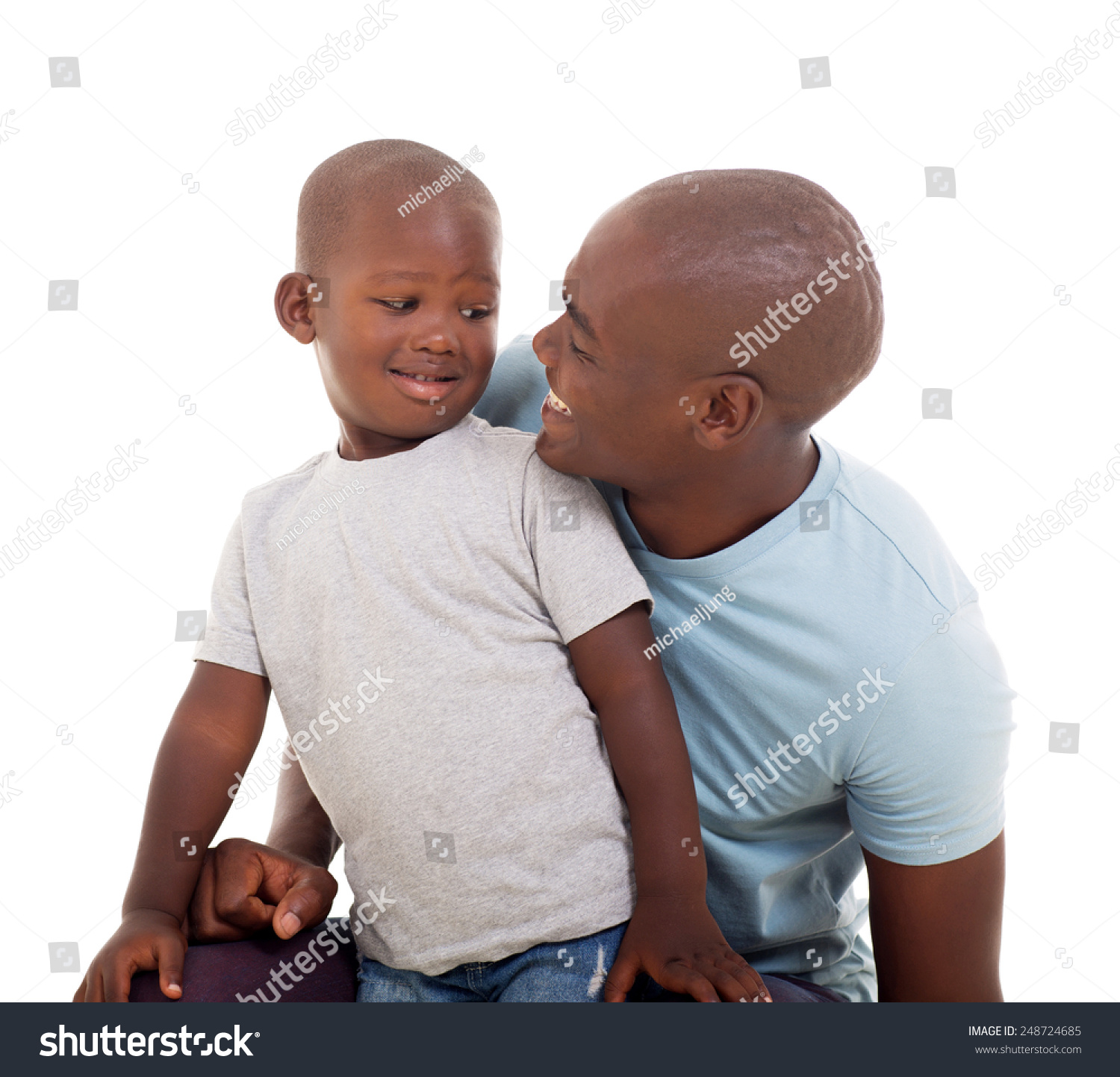 Lovely Father Son Looking Each Other Stock Photo (Royalty Free ...