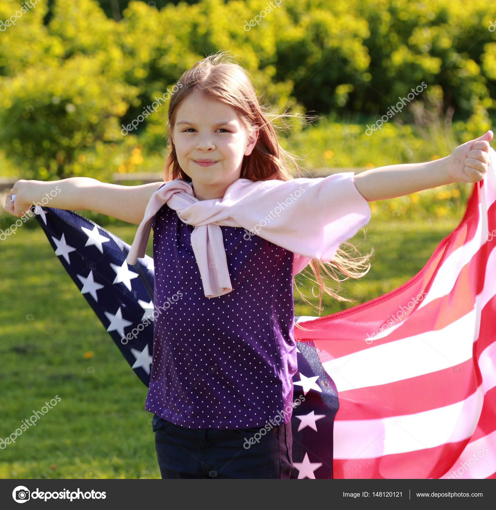 Lovely kid and flag — Stock Photo © Mari1Photo #148120121