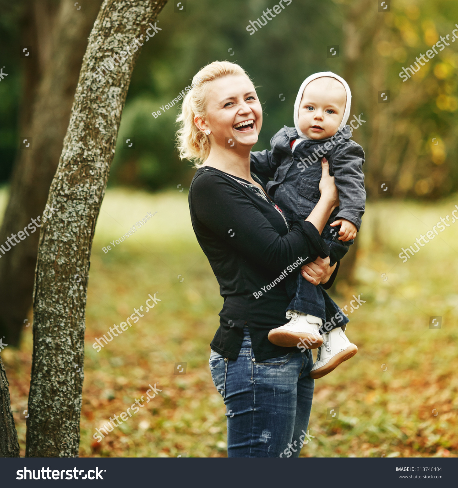 Young Mother Lovely Kid Boy Together Stock Photo 313746404 ...