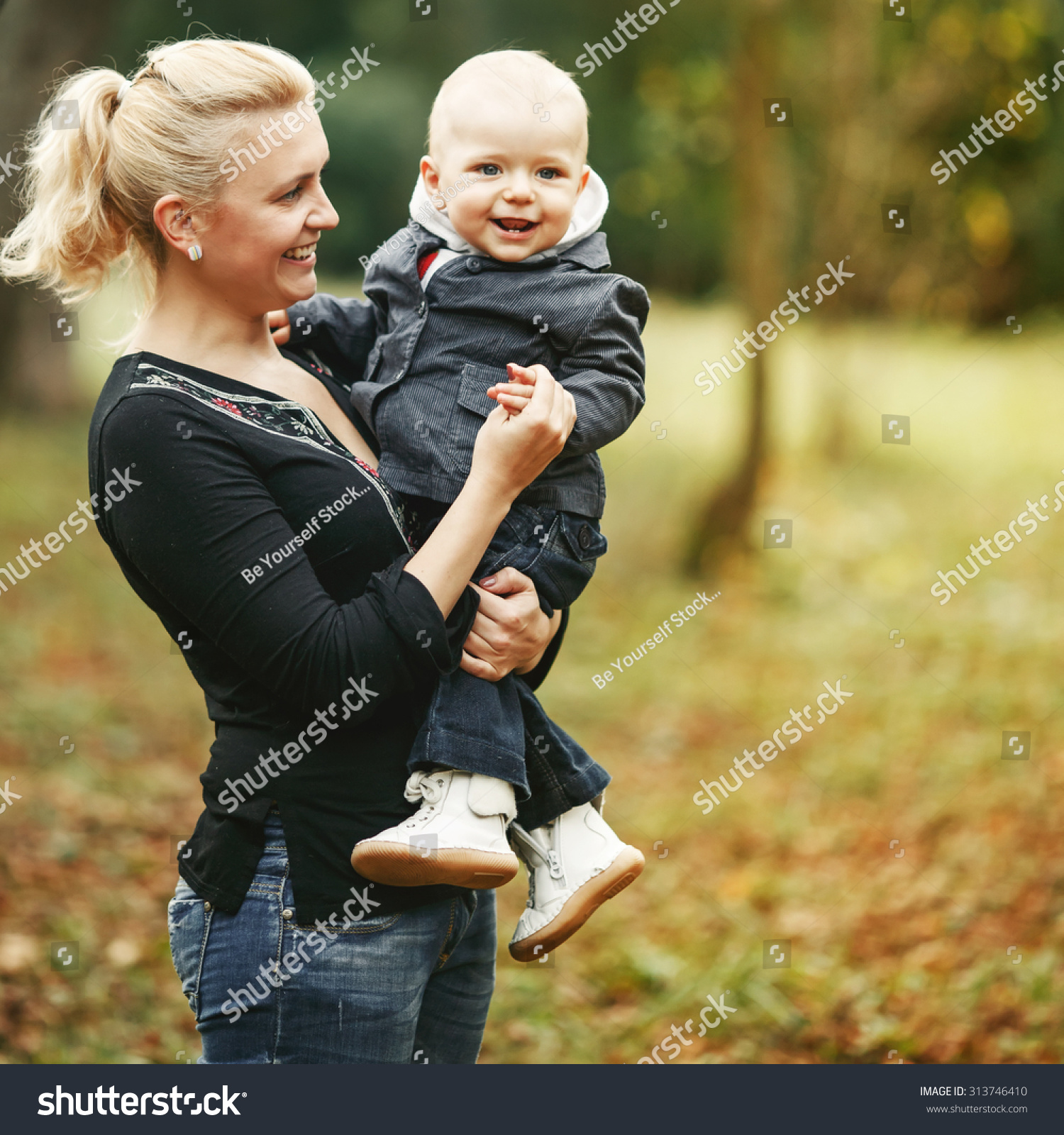 Young Mother Lovely Kid Boy Together Stock Photo (Royalty Free ...