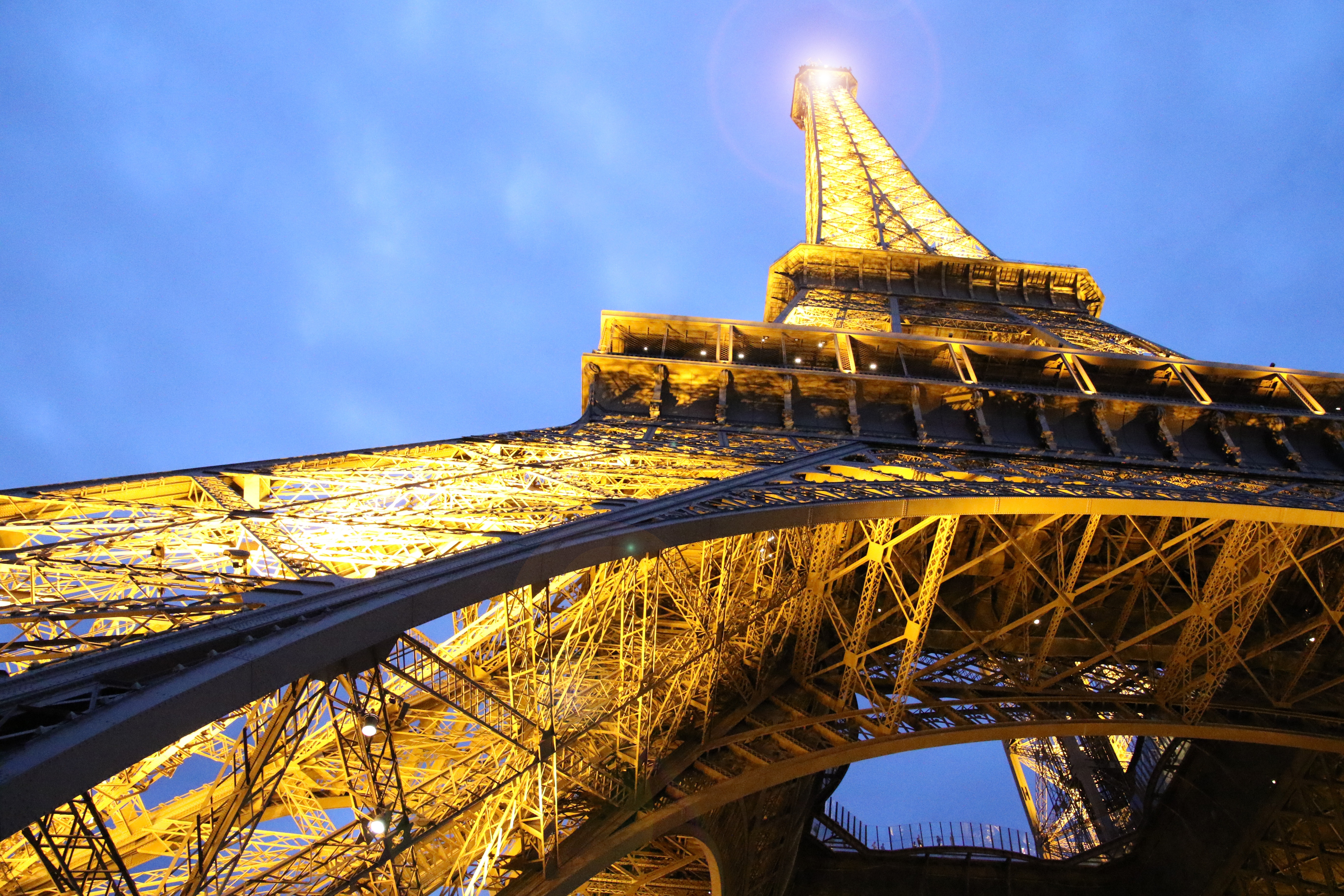 Low angle of eiffel tower paris photo