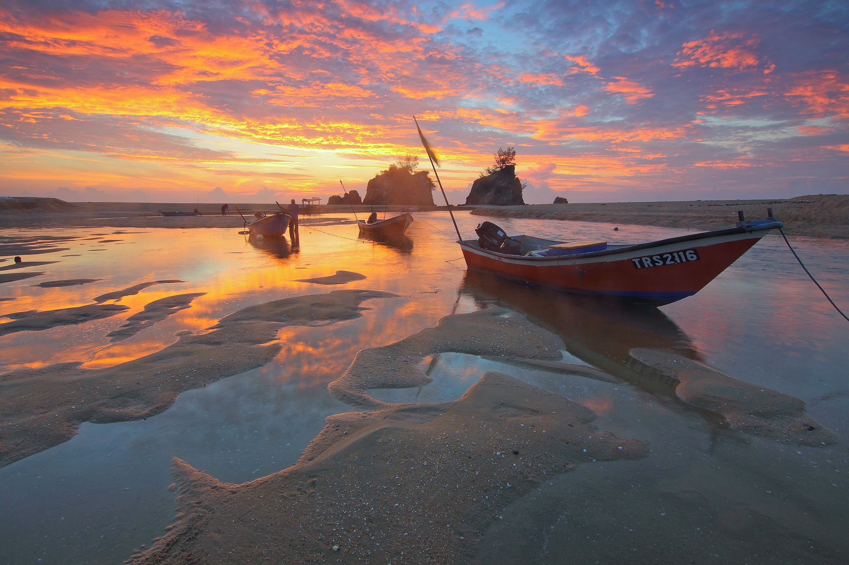 Low tide during sunset photo