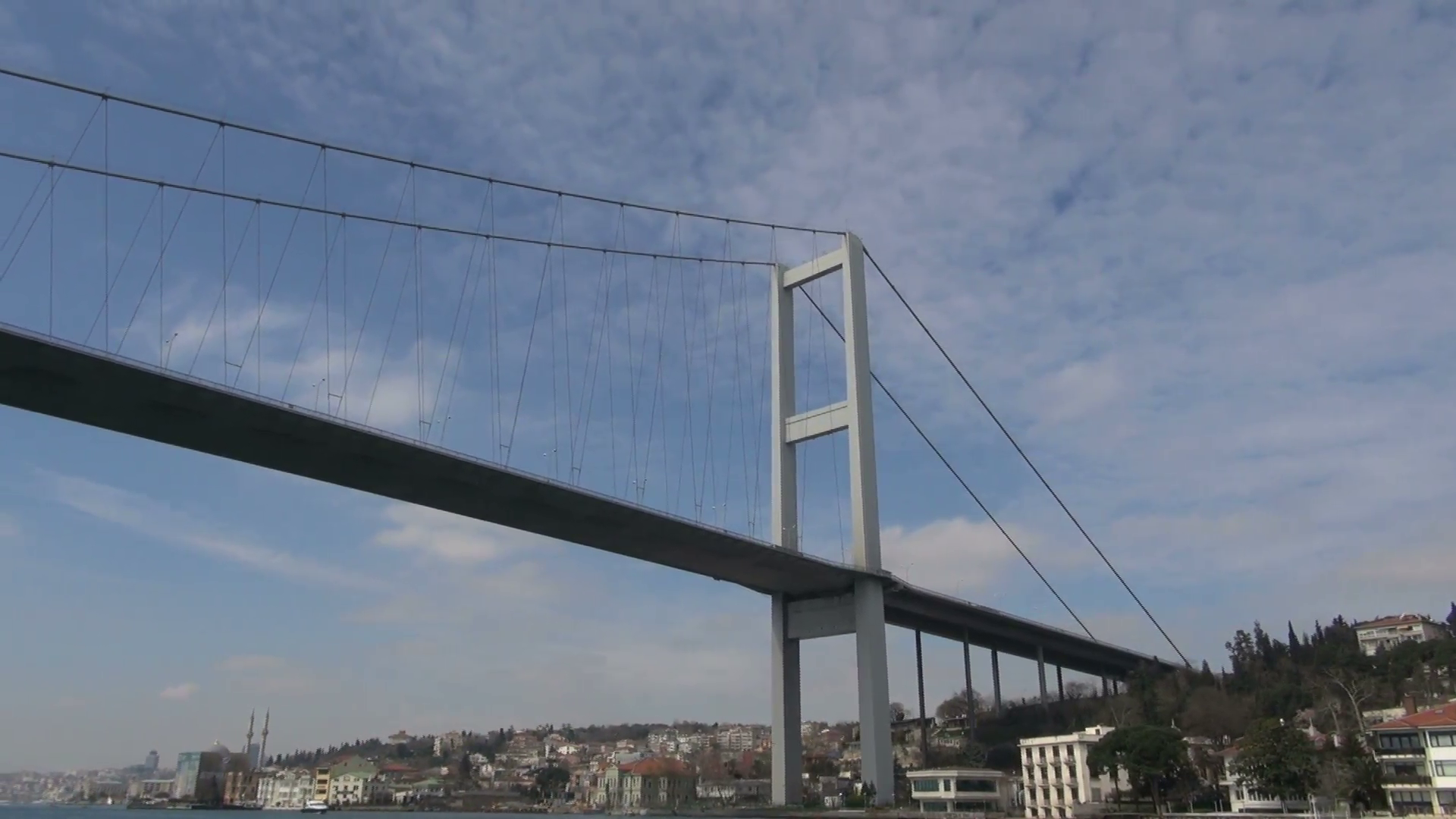 Low Angle View of Bridge Over Bosphorus Stock Video Footage ...