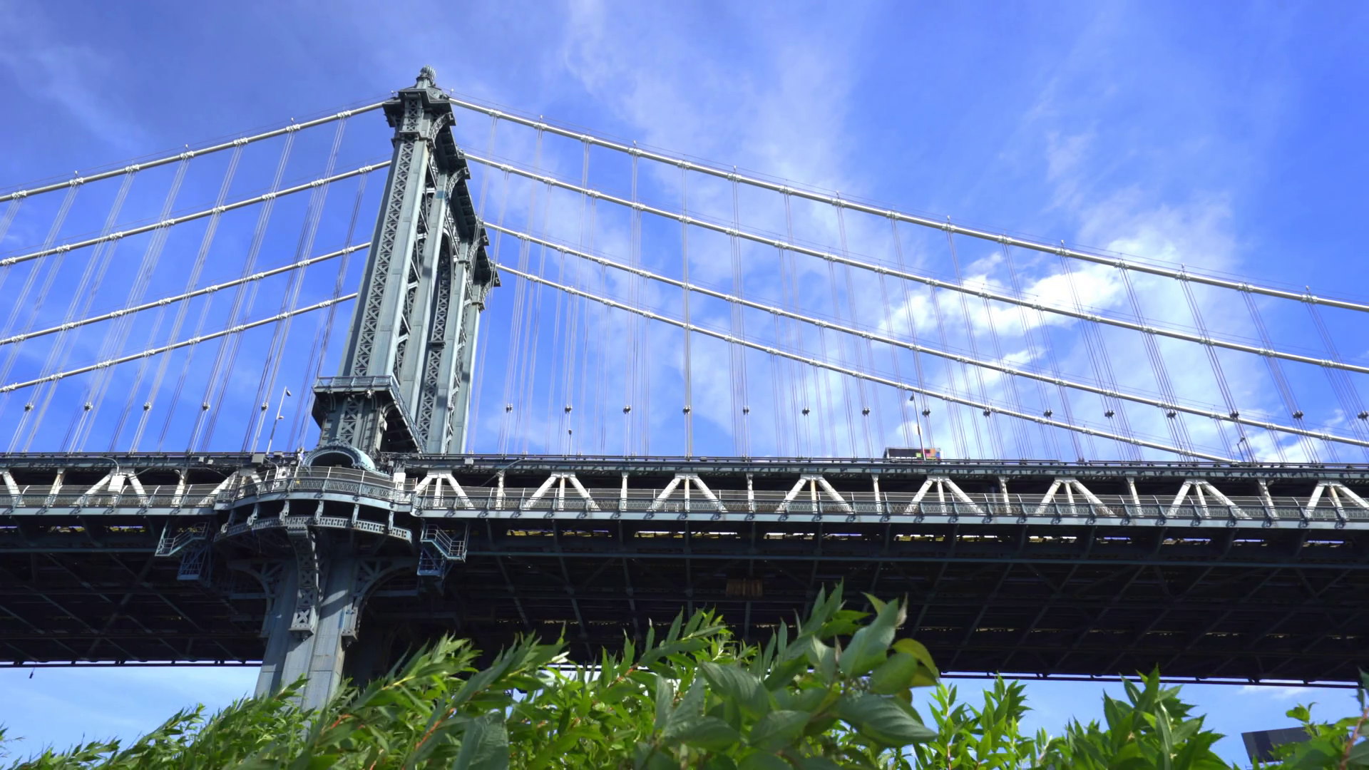 Manhattan bridge low angle view - New York, Brooklyn Stock Video ...
