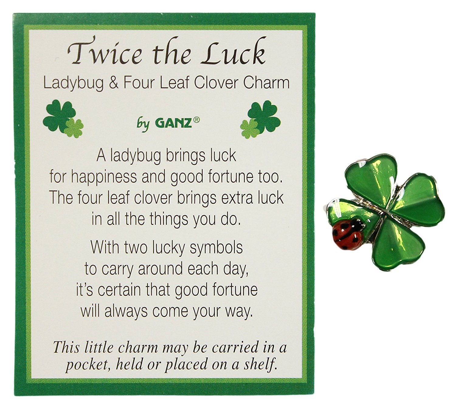 Amazon.com: 1 Ganz Twice the Luck Clover and Lady Bug Charm: Home ...