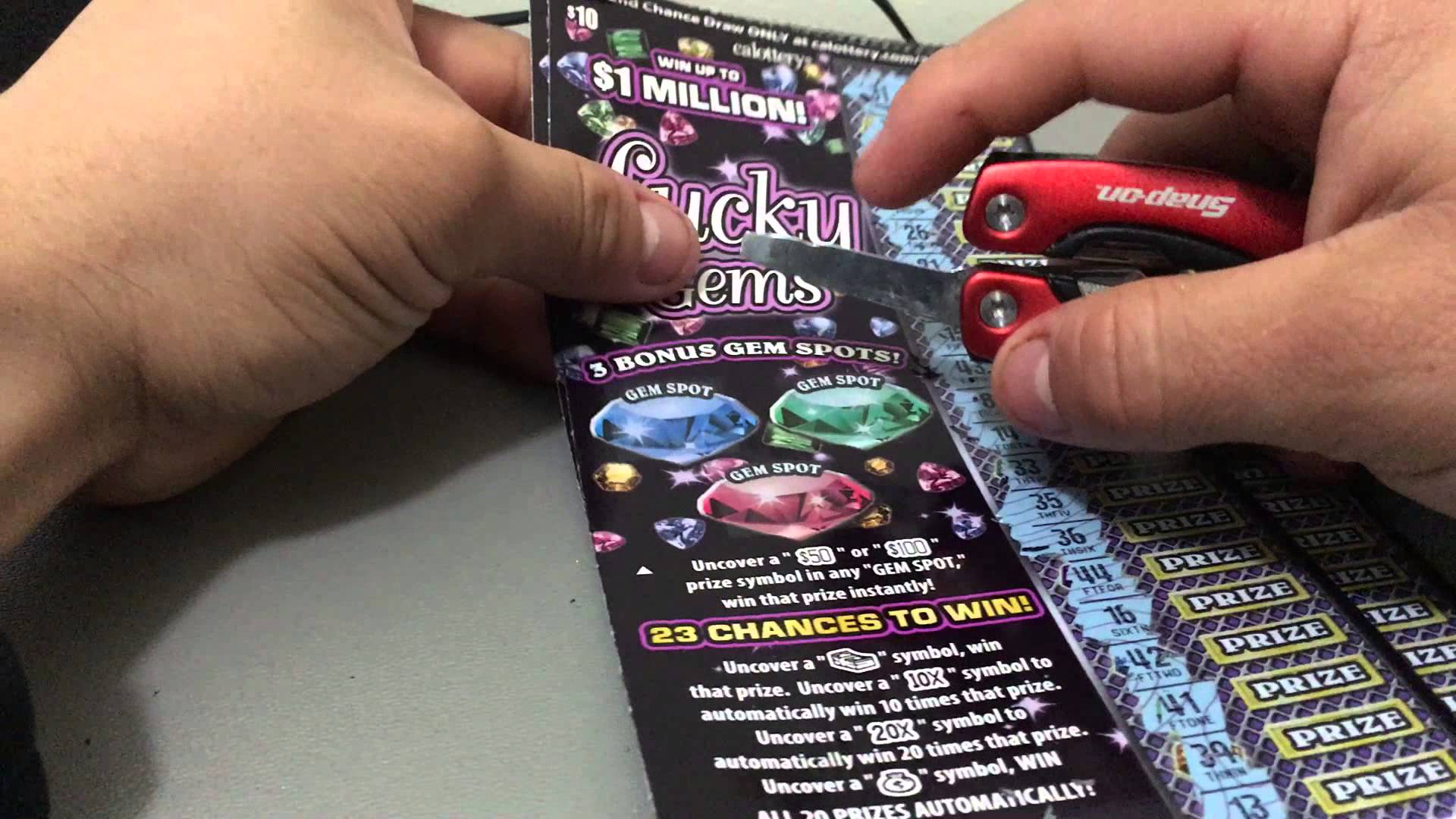 Playing 3 $10 Lucky Gems Scratchers - YouTube