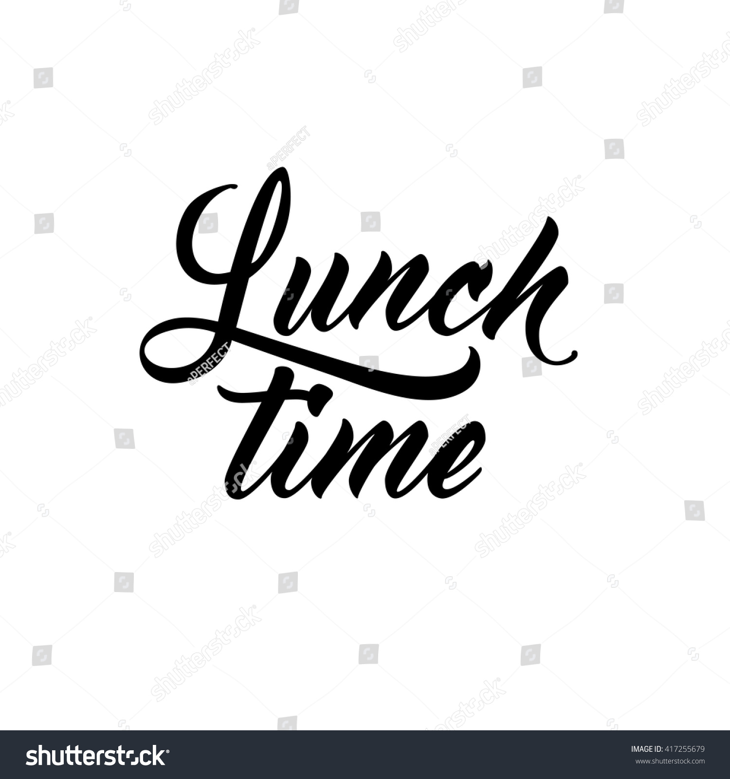 Lunch Time Modern Script Lettering Food Image Vectorielle 417255679 ...