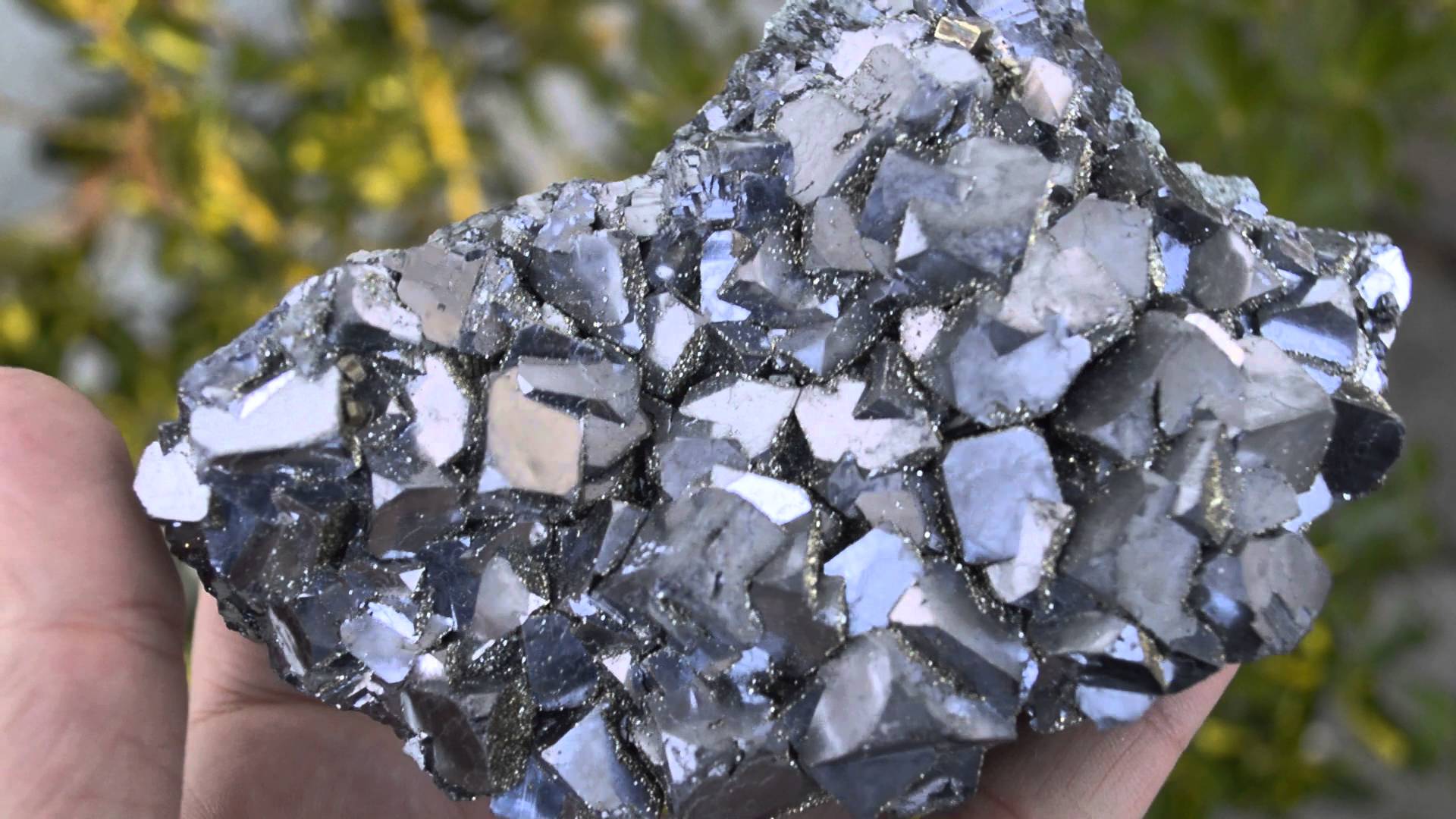 WOW GALENA WITH MIRROR LUSTER AND PYRITE CRYSTAL MINERAL - YouTube