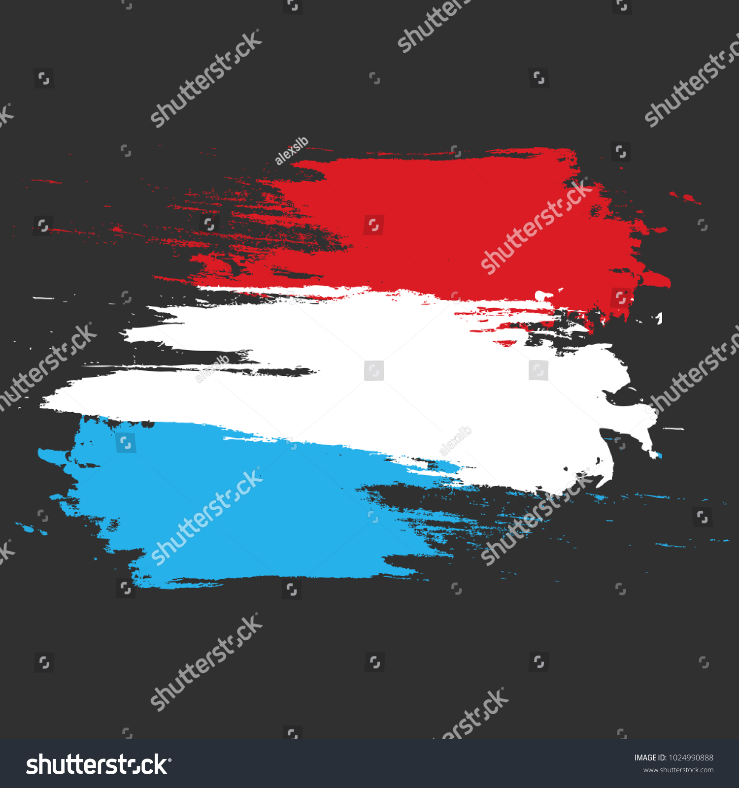 Luxembourg Flag Brush Painted Luxembourg Flag Stock Vector ...
