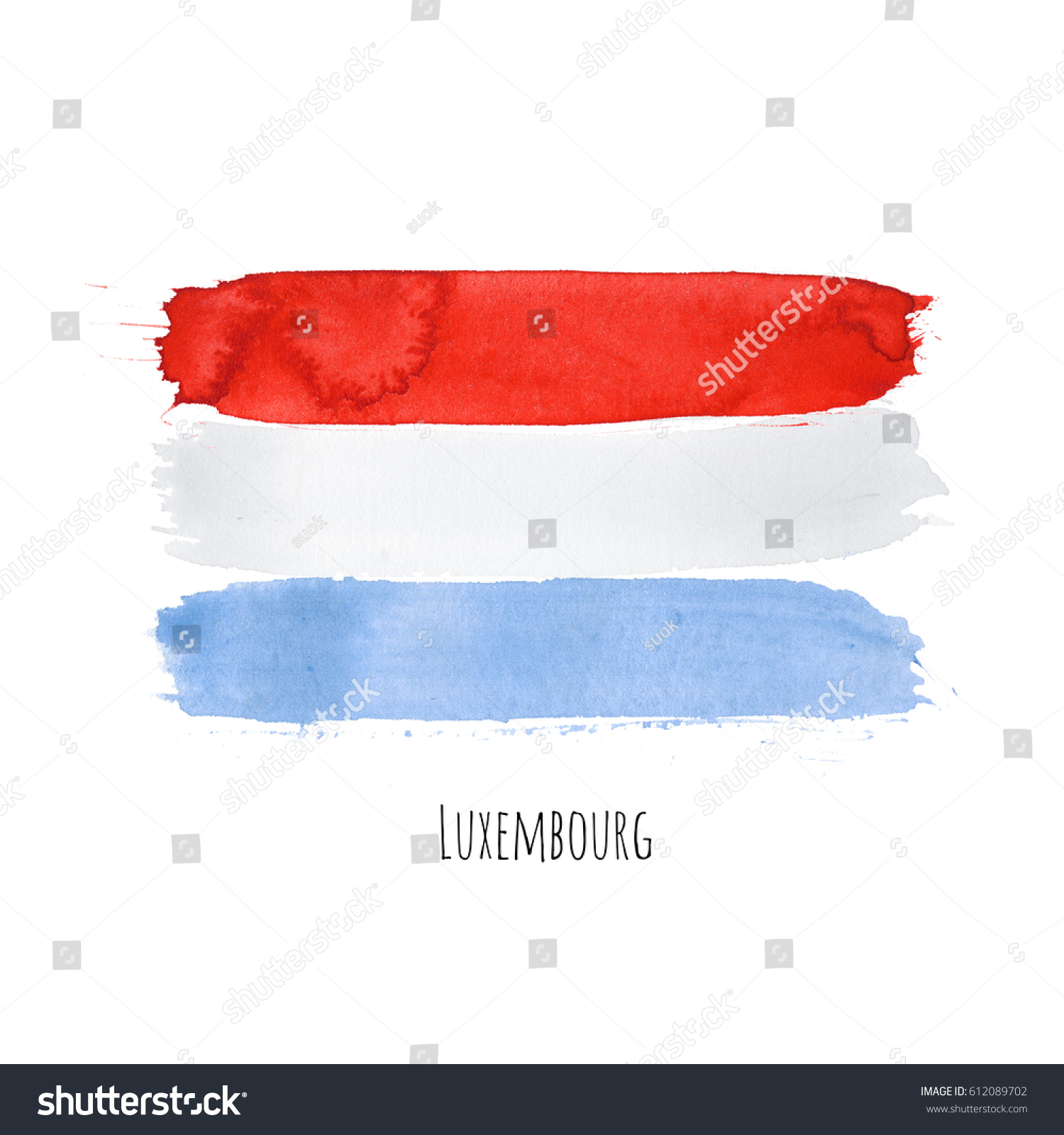 Luxembourg Watercolor National Country Flag Icon Stock Illustration ...