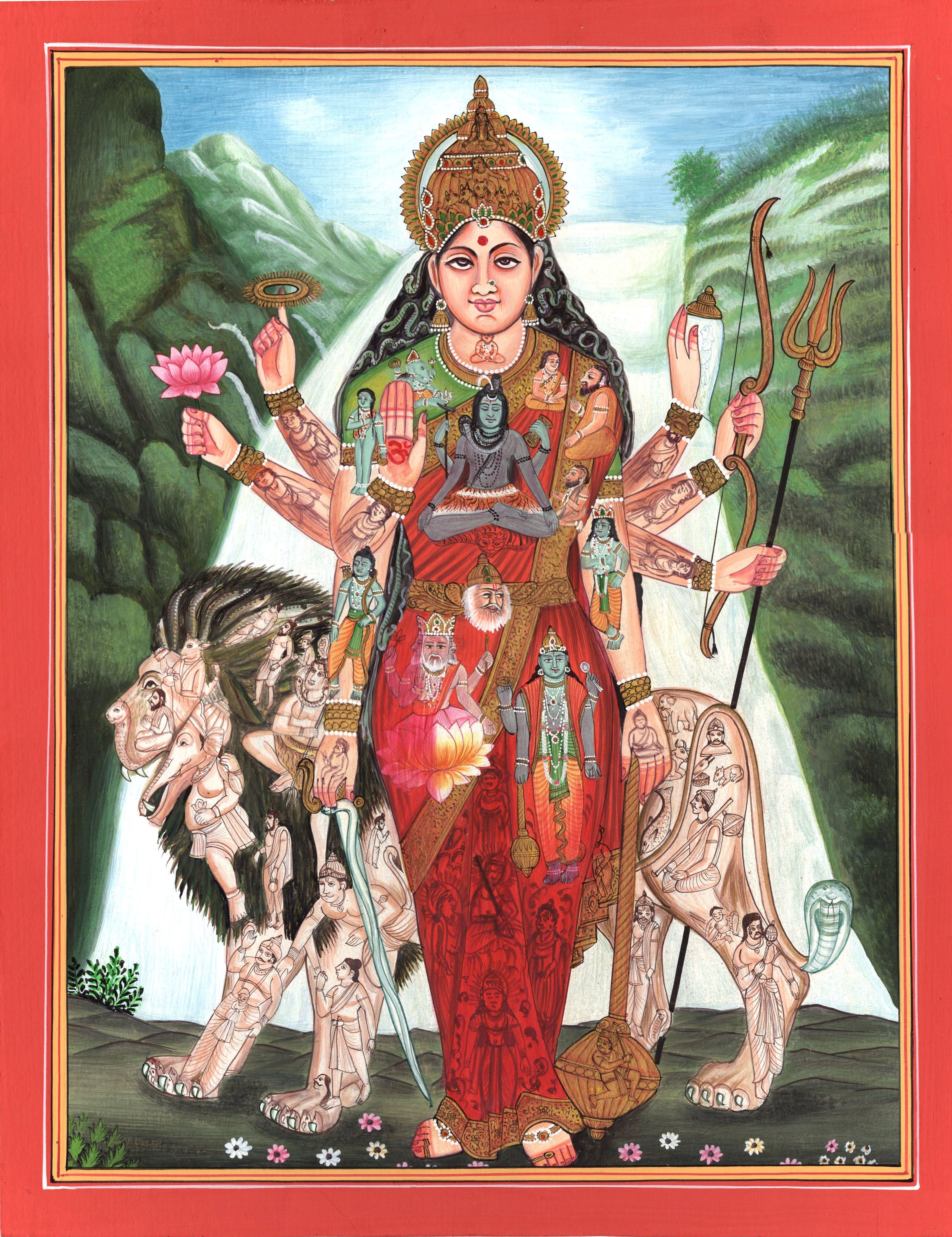 Durga Maa Shakti Painting Handmade Indian Miniature Goddess ...