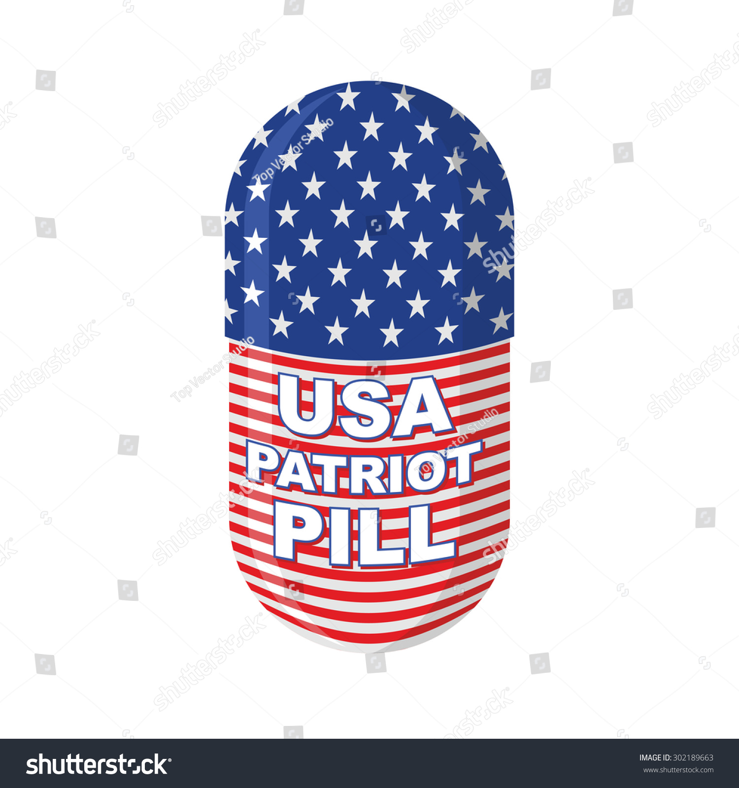 Usa Patriotic Pill American Flag Capsule Stock Vector 302189663 ...