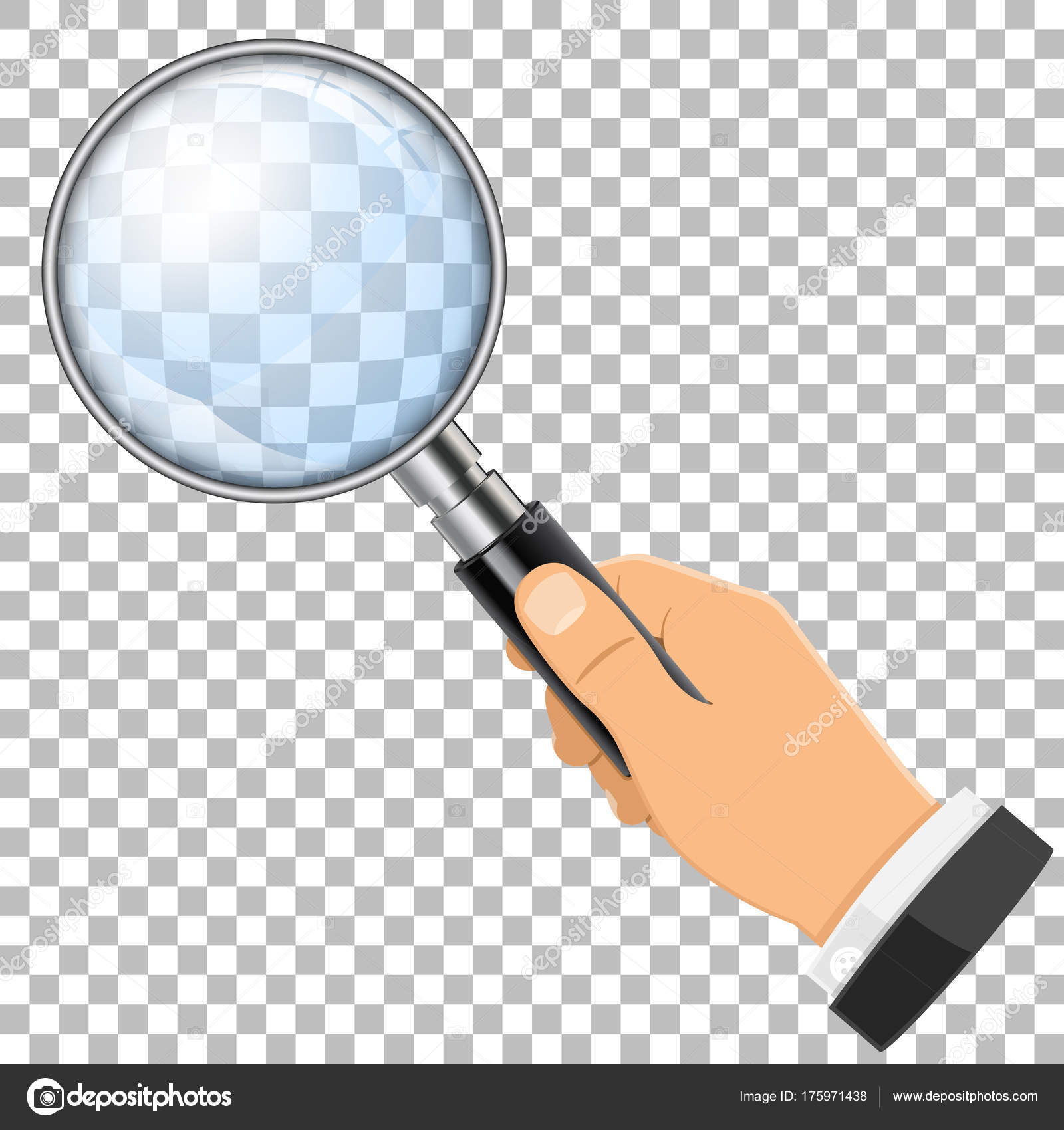Magnifying Glass in Hand — Stock Vector © TAlexey #175971438