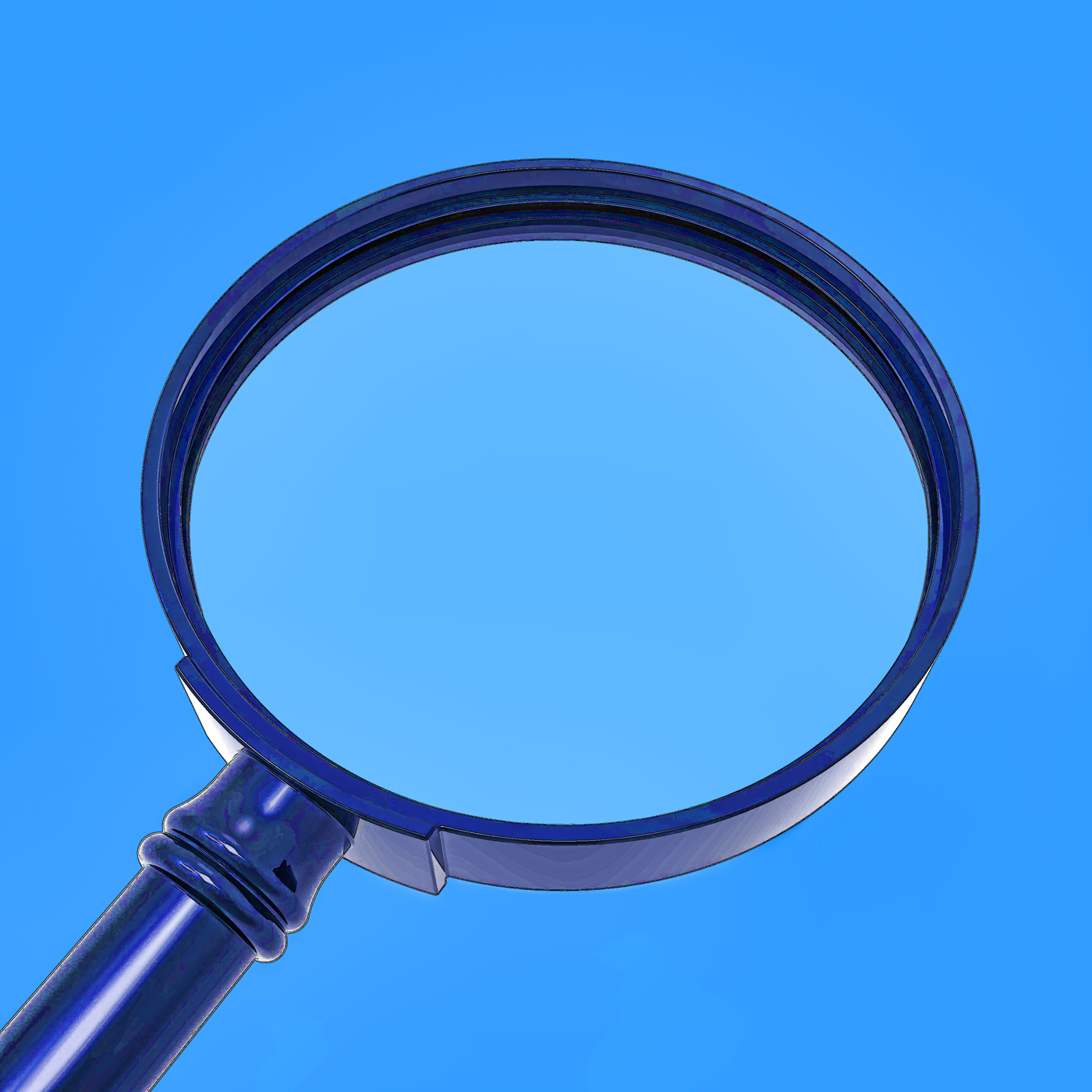 Magnifying glass shows zoom or searching photo