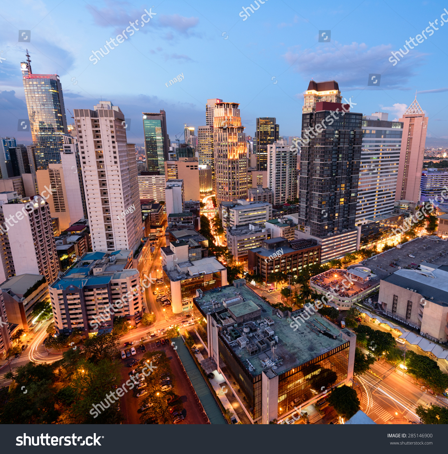 Eleveted Night View Makati Business District Stock Photo (Edit Now ...
