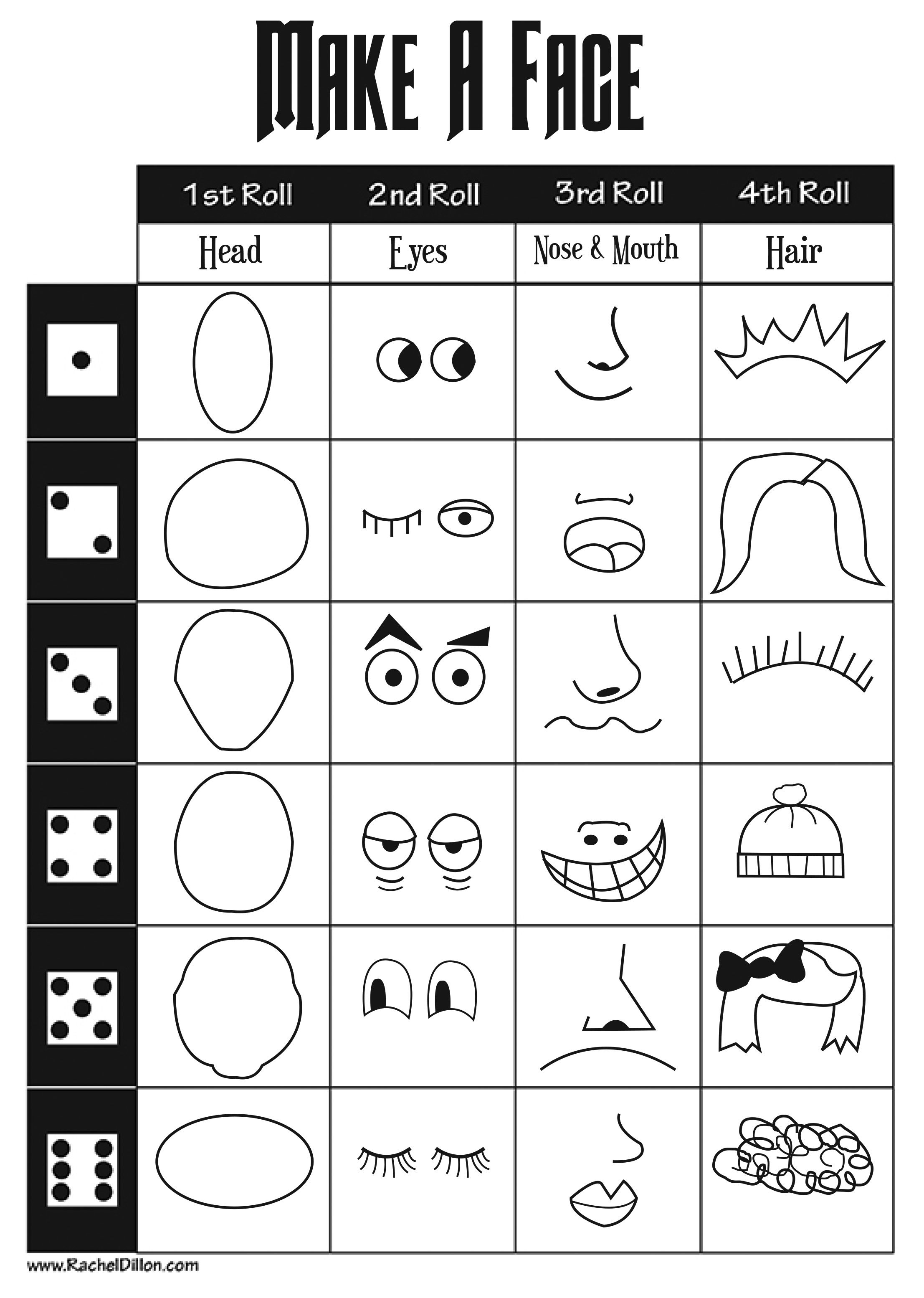 Make a Face Dice Game for kids to do. This is great to keep kids ...