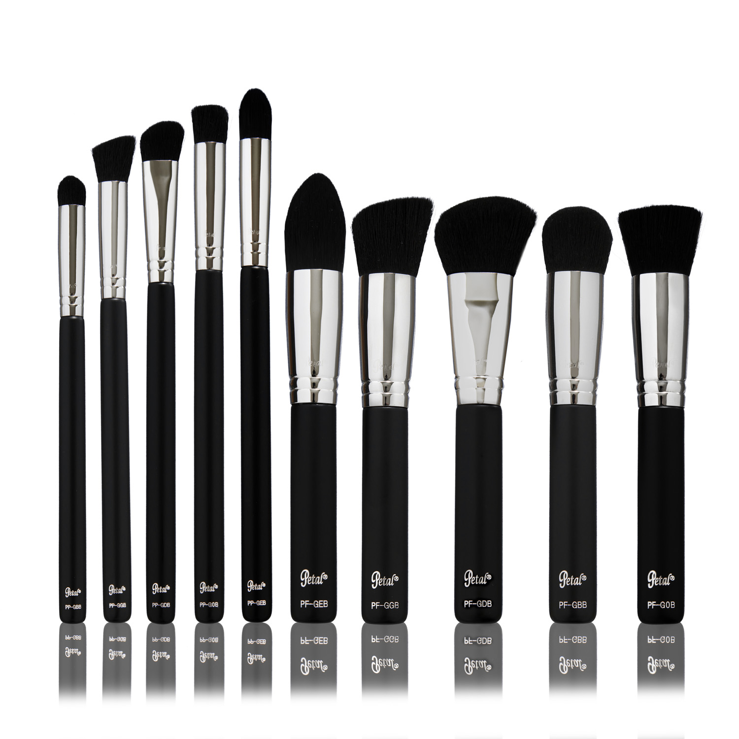 Petal Beauty Basic Synthetic 10 Piece Brush makeup Kit - Matte for ...