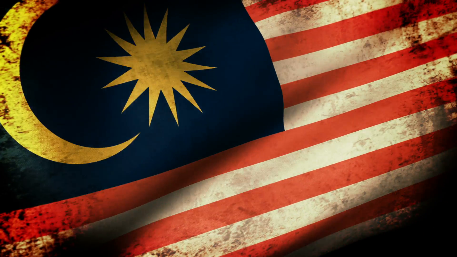 Malaysia Flag Waving, grunge look Motion Background - Videoblocks