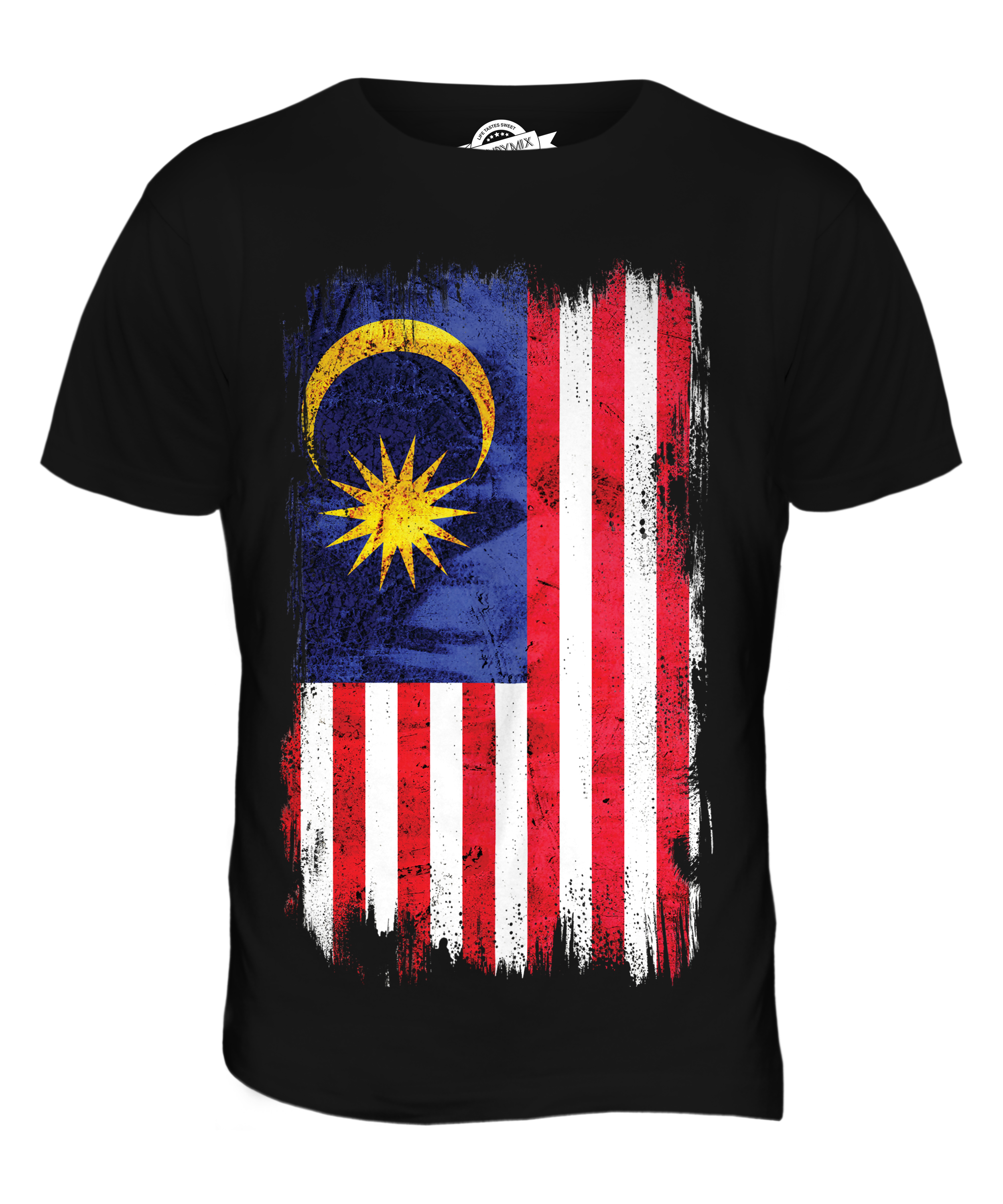 MALAYSIA GRUNGE FLAG MENS T-SHIRT TEE TOP MALAYSIAN SHIRT FOOTBALL ...