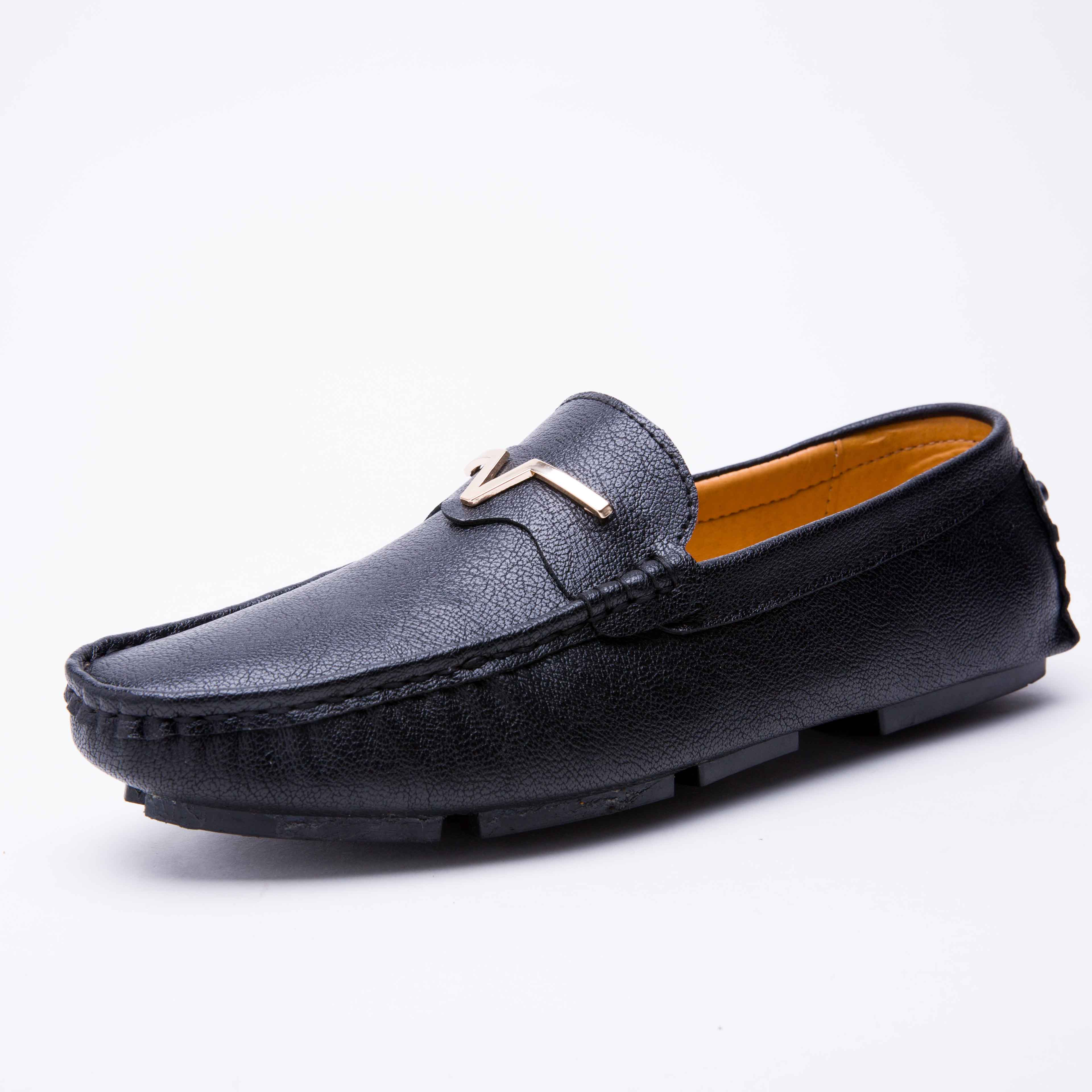 MangoBox Shoes Mens Loafers Leather Fashion Sneakers For Men Black ...