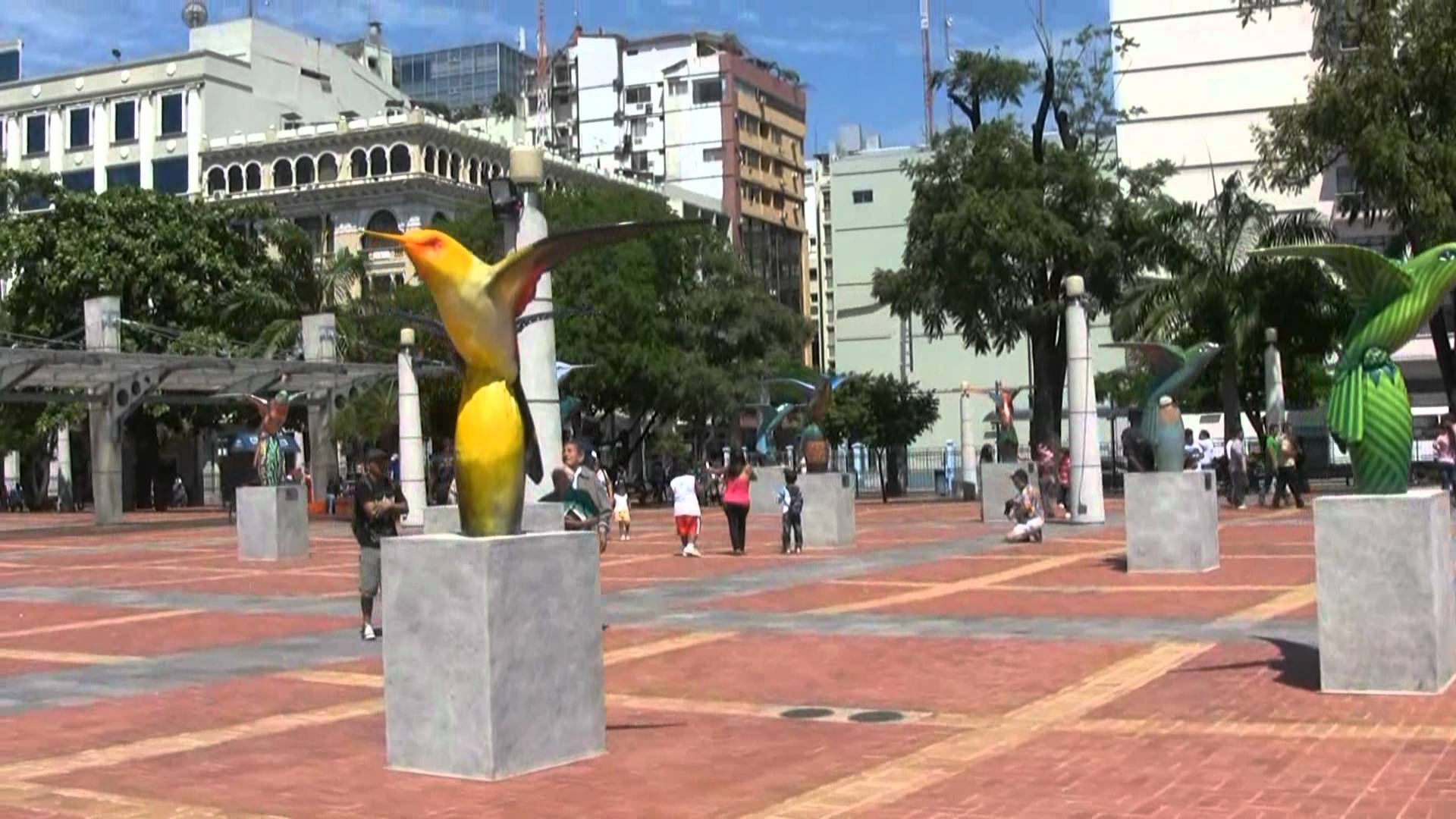 Colibríes Gigantes en Malecón 2000, Guayaquil - YouTube