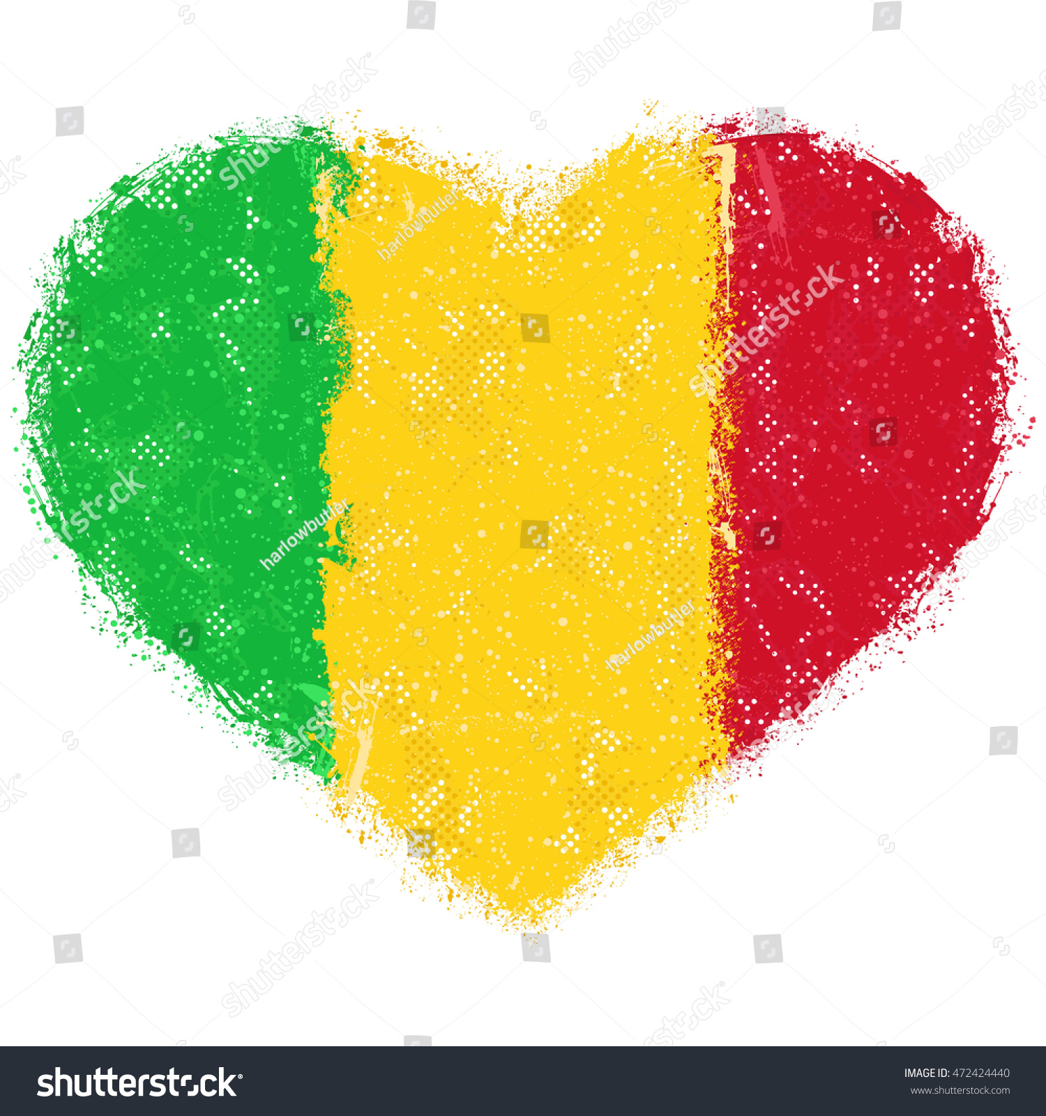 Flag Mali On Grunge Heart Stock Vector 472424440 - Shutterstock