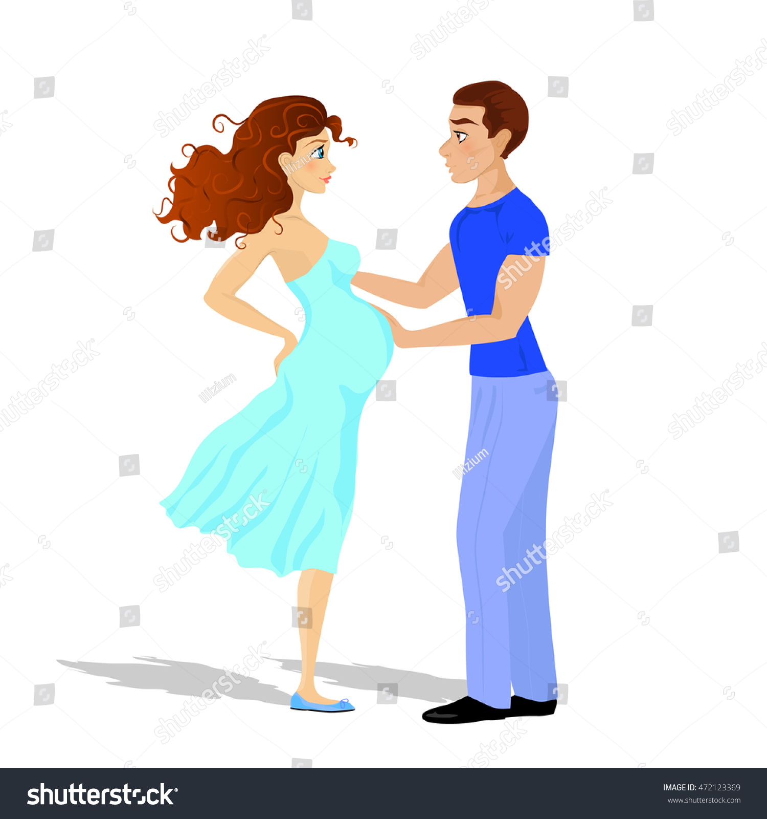 Cartoon Characters Pair Man Woman Husband Stock Vector 472123369 ...
