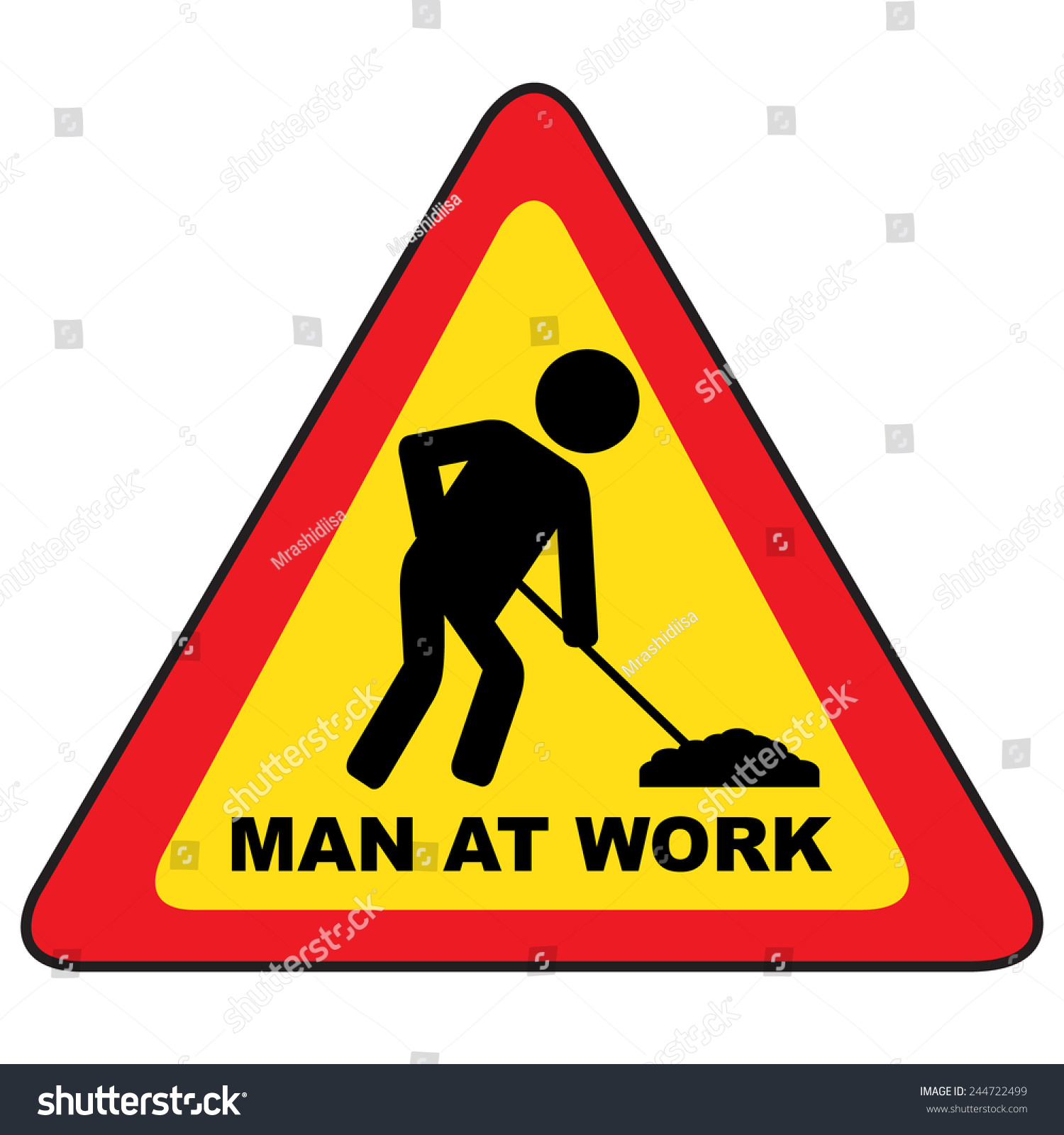 Man Work Signboard Vector Stock Vector HD (Royalty Free) 244722499 ...