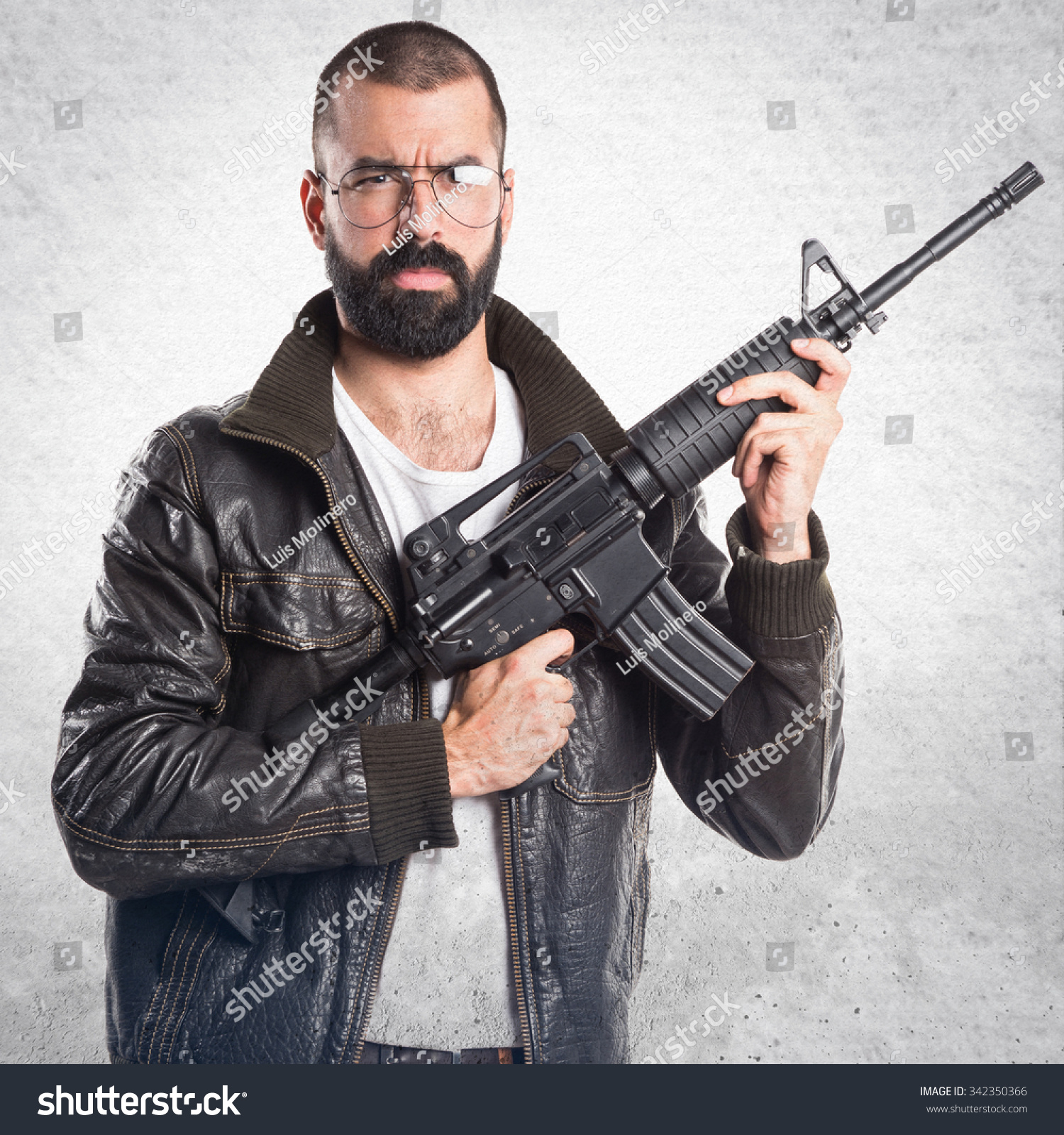 Pimp Man Holding Rifle Stock Photo (Royalty Free) 342350366 ...